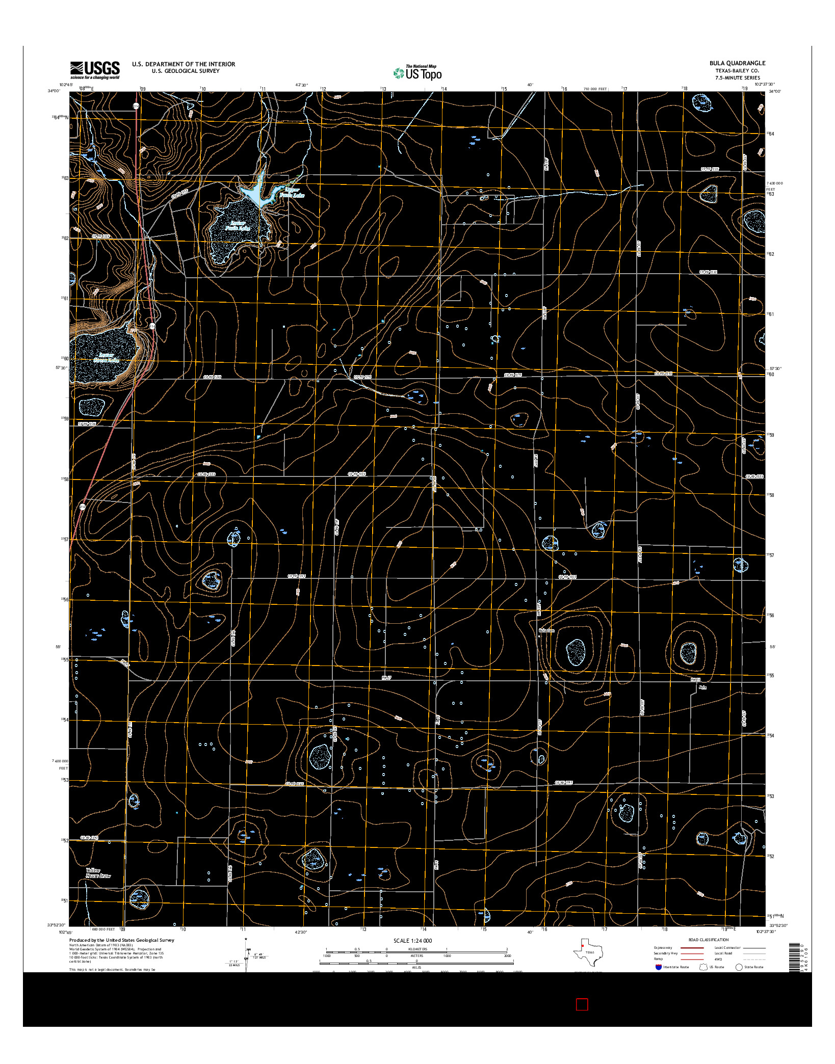 USGS US TOPO 7.5-MINUTE MAP FOR BULA, TX 2016