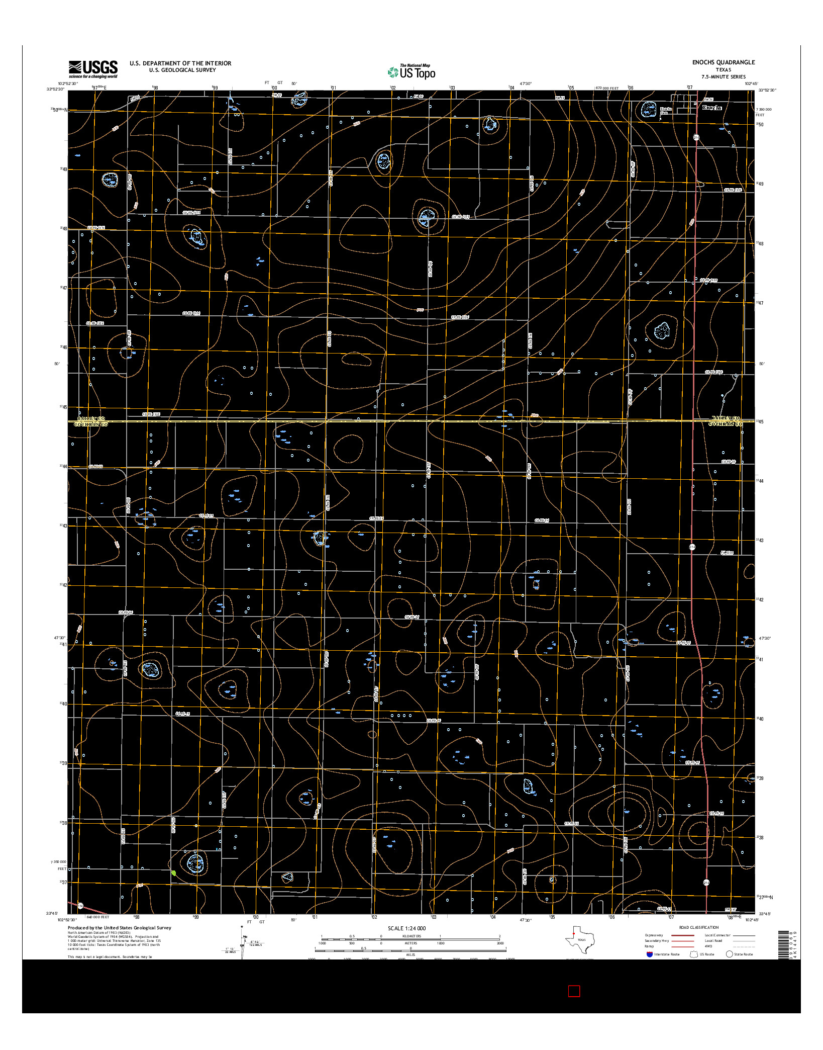 USGS US TOPO 7.5-MINUTE MAP FOR ENOCHS, TX 2016