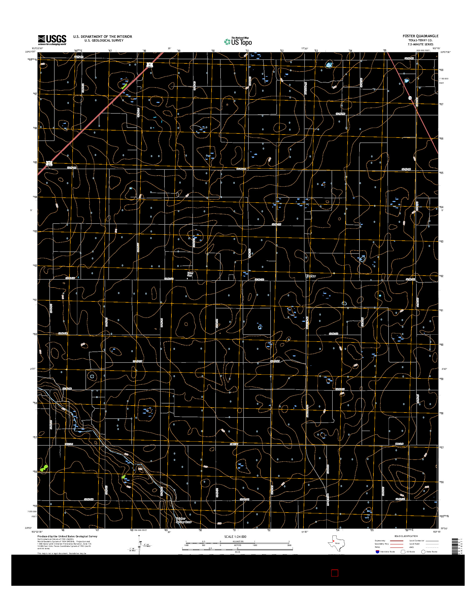 USGS US TOPO 7.5-MINUTE MAP FOR FOSTER, TX 2016