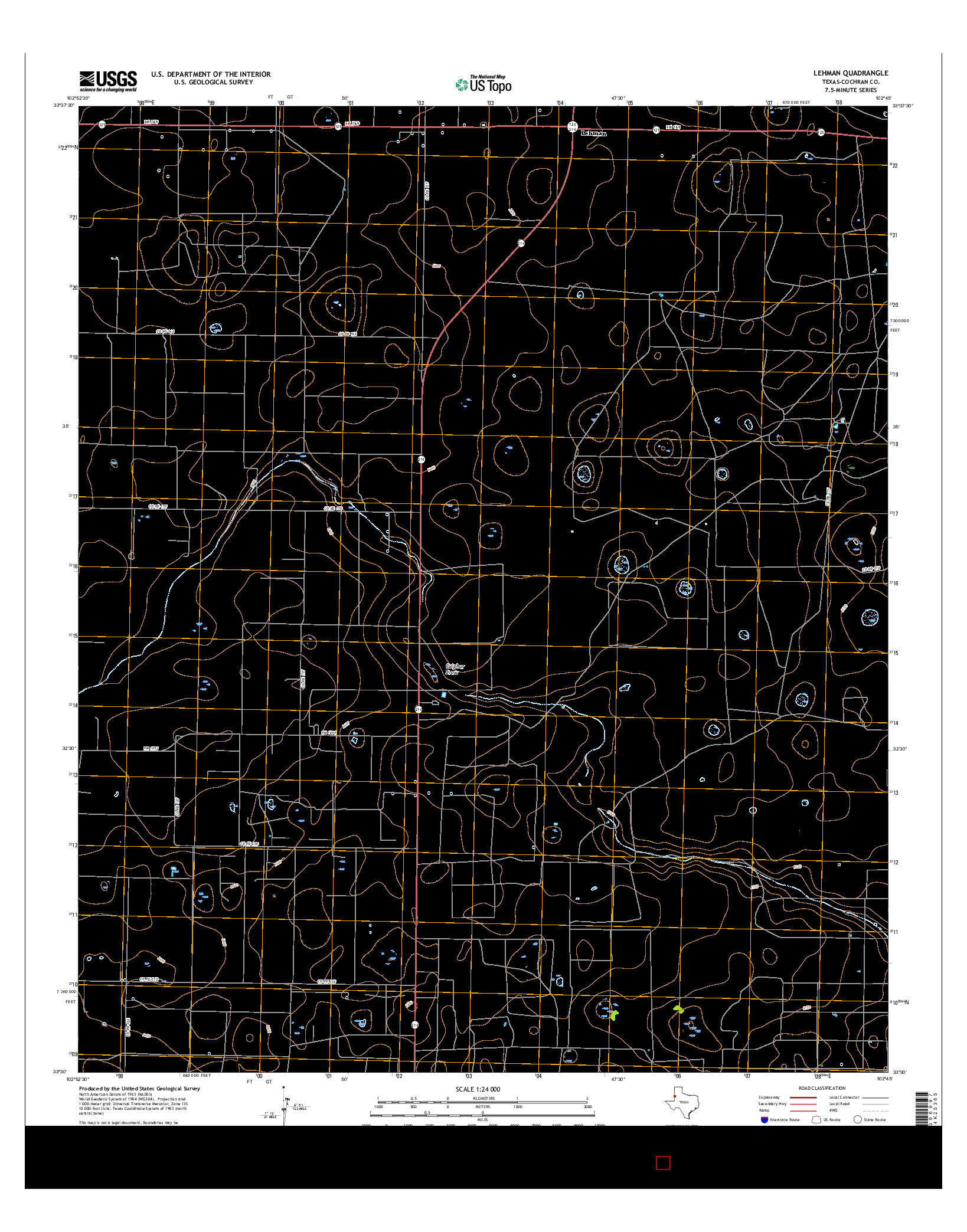 USGS US TOPO 7.5-MINUTE MAP FOR LEHMAN, TX 2016