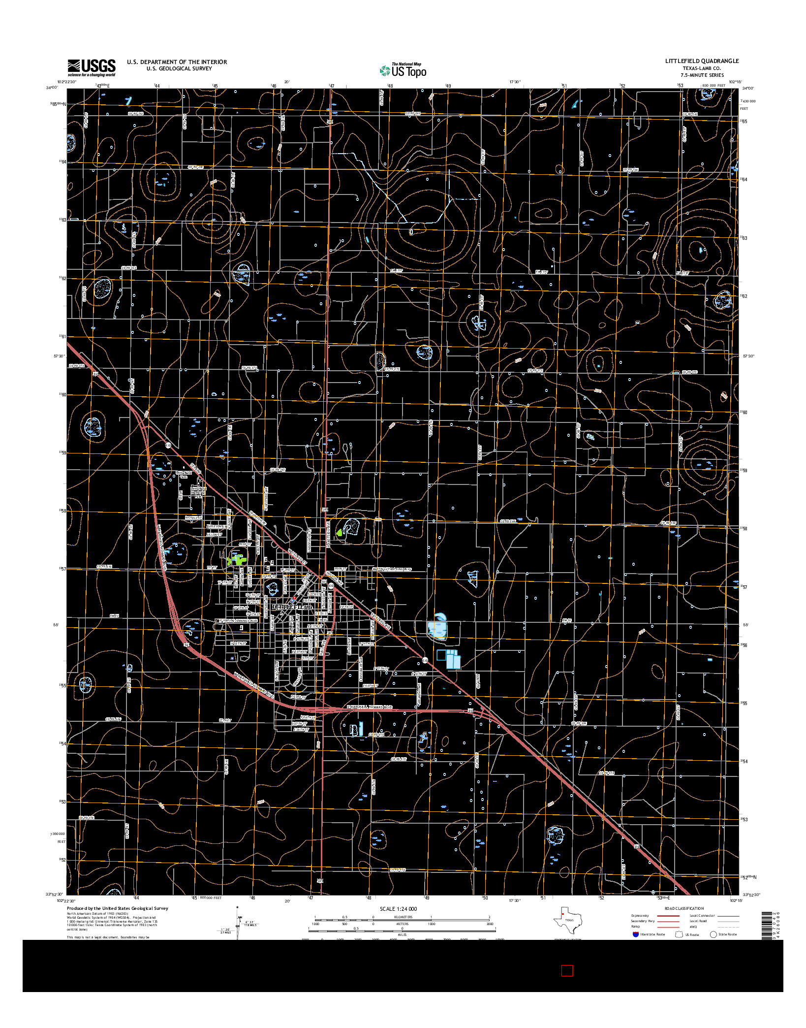 USGS US TOPO 7.5-MINUTE MAP FOR LITTLEFIELD, TX 2016