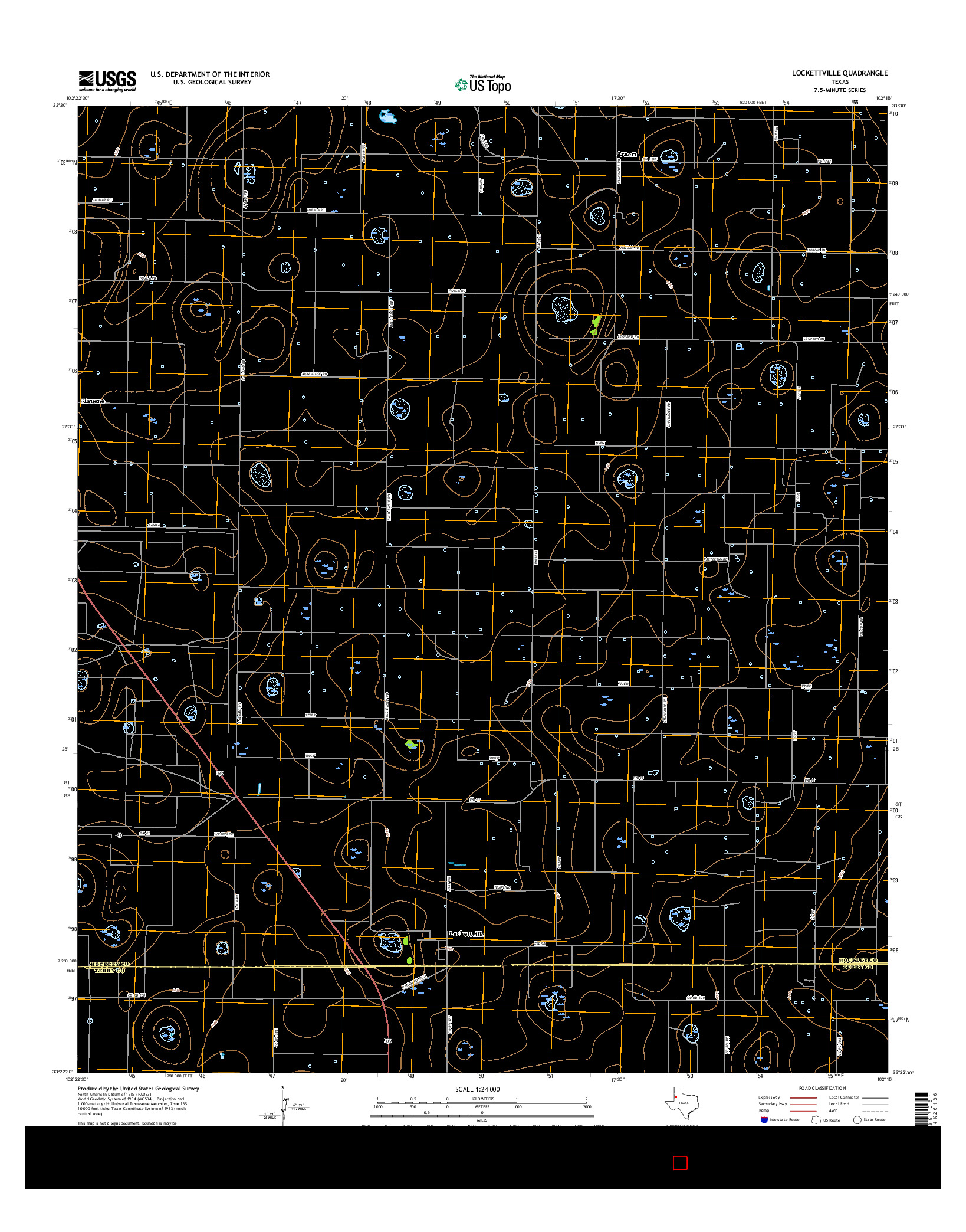 USGS US TOPO 7.5-MINUTE MAP FOR LOCKETTVILLE, TX 2016