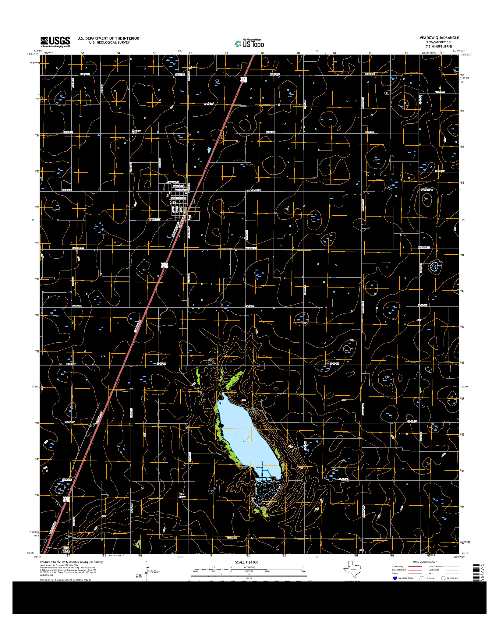 USGS US TOPO 7.5-MINUTE MAP FOR MEADOW, TX 2016