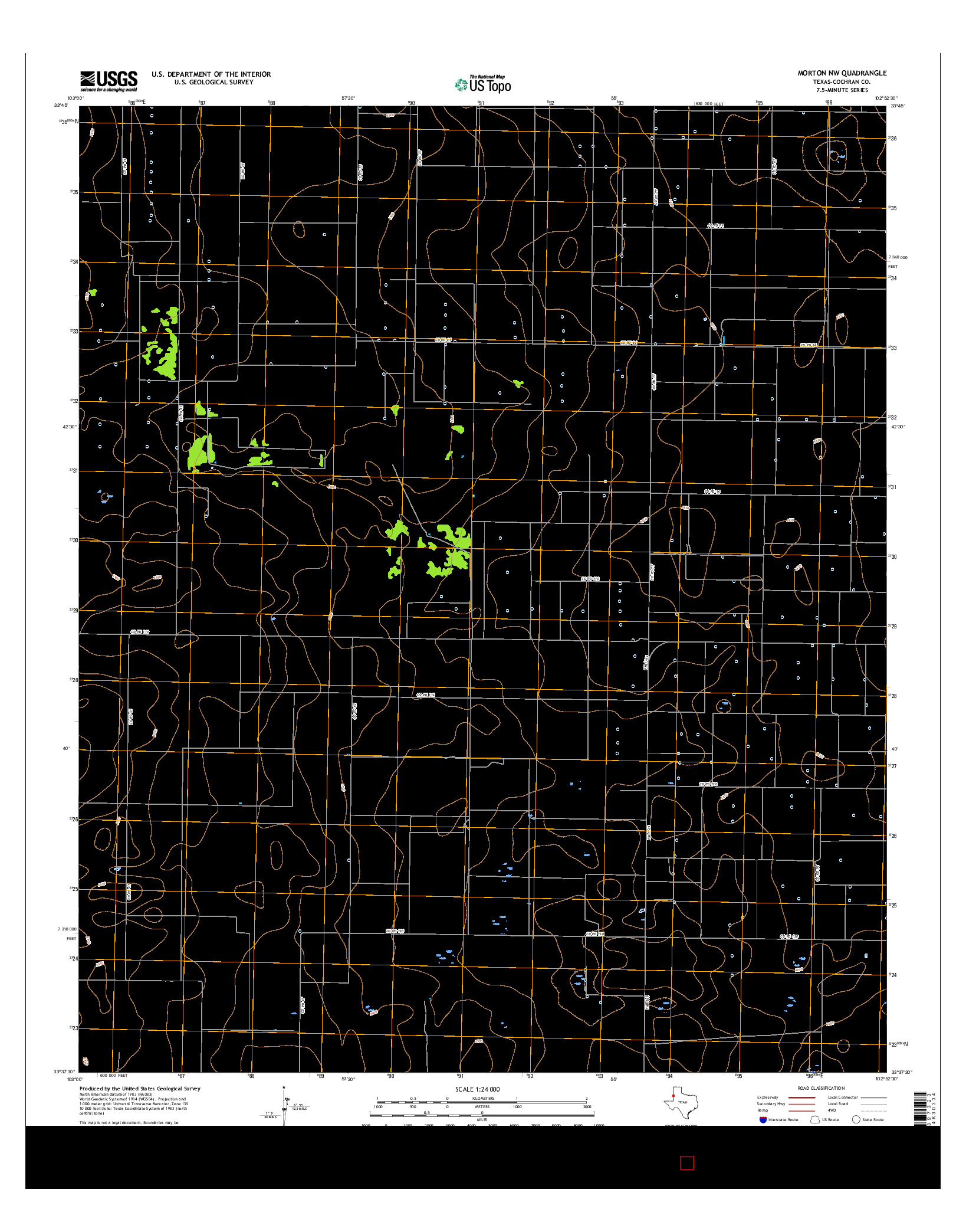 USGS US TOPO 7.5-MINUTE MAP FOR MORTON NW, TX 2016