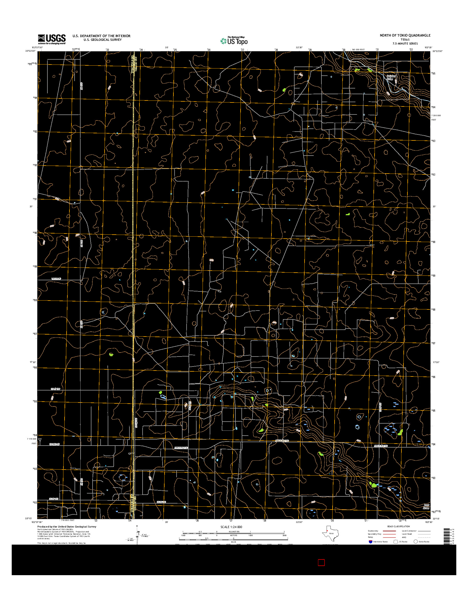 USGS US TOPO 7.5-MINUTE MAP FOR NORTH OF TOKIO, TX 2016