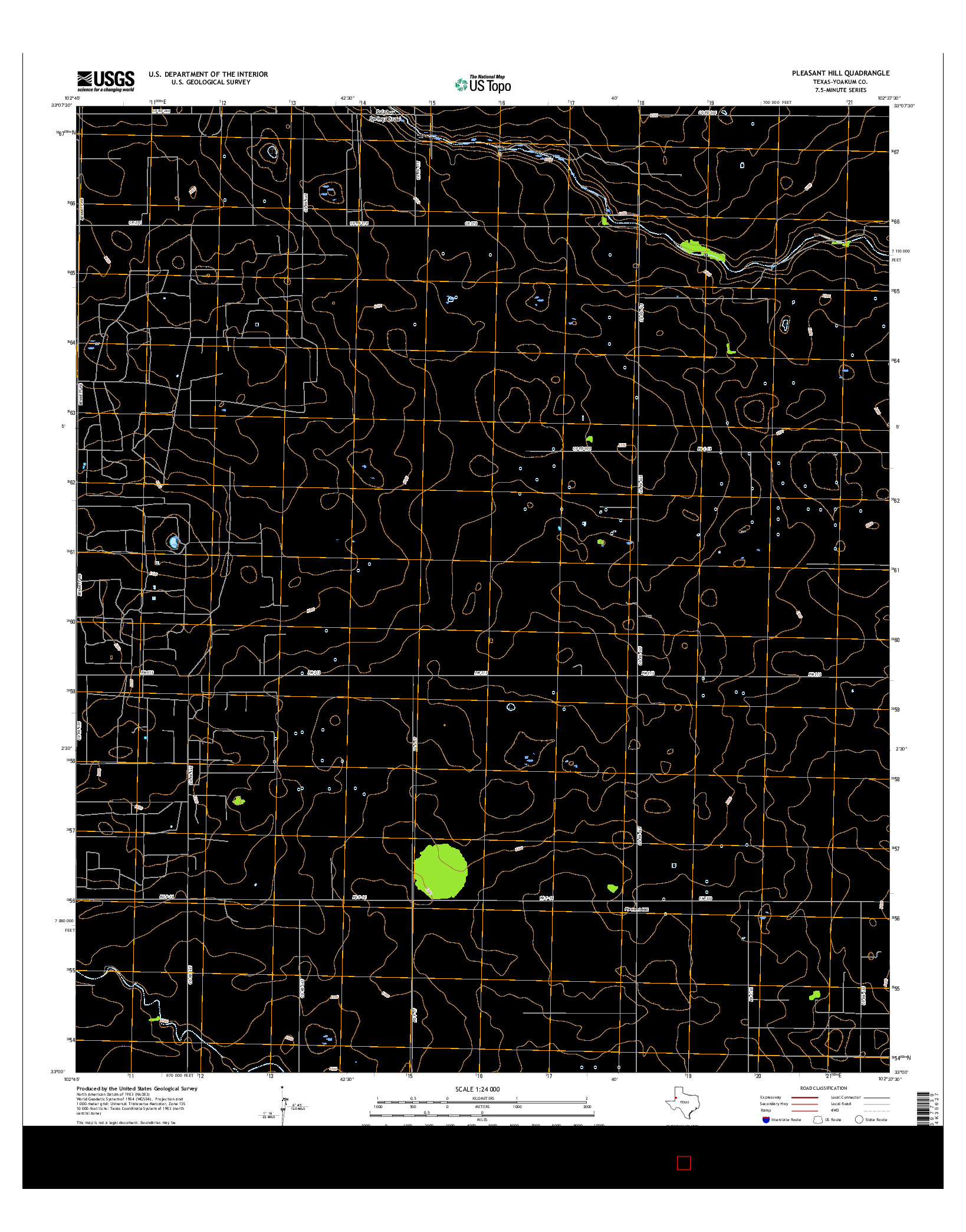 USGS US TOPO 7.5-MINUTE MAP FOR PLEASANT HILL, TX 2016