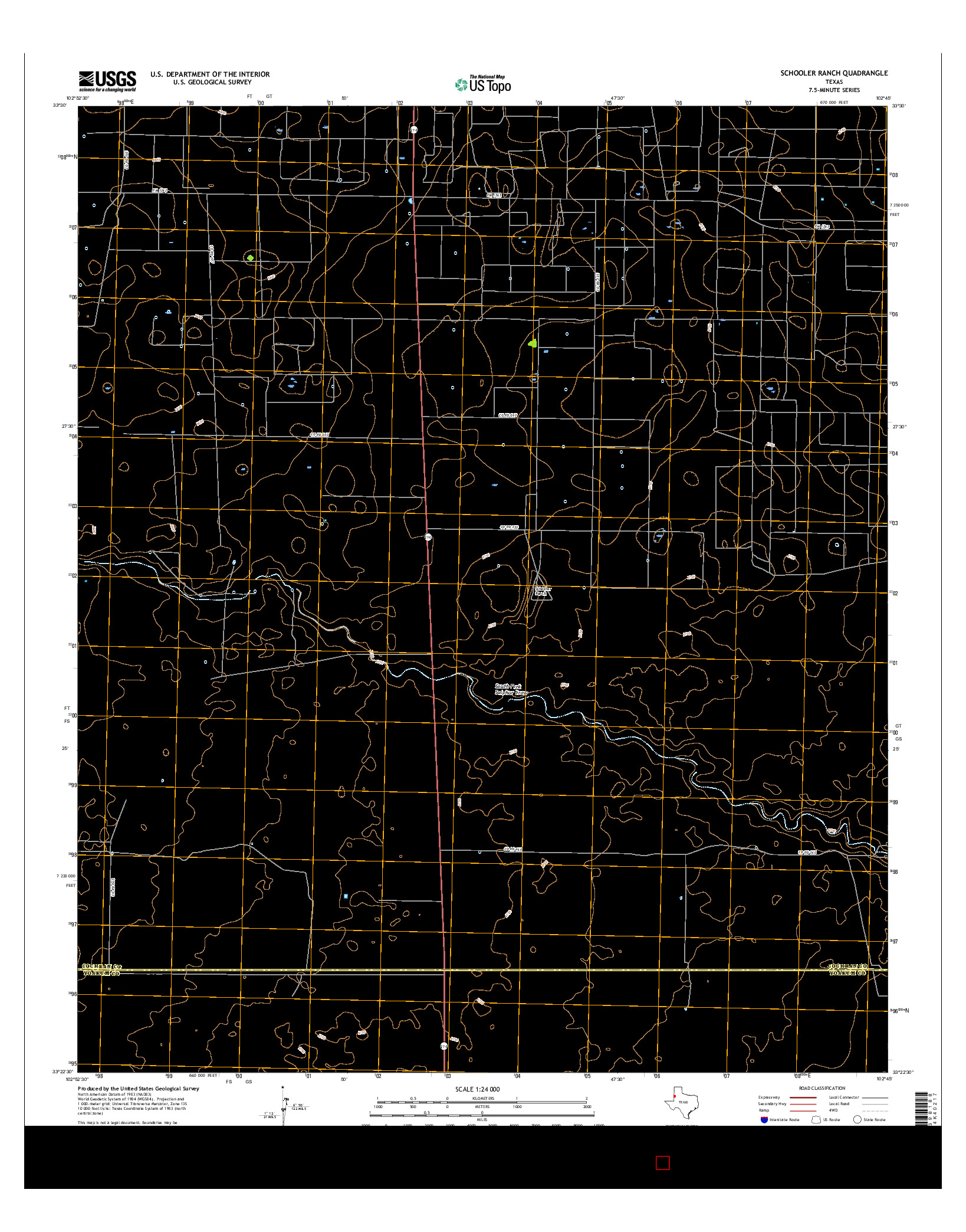 USGS US TOPO 7.5-MINUTE MAP FOR SCHOOLER RANCH, TX 2016