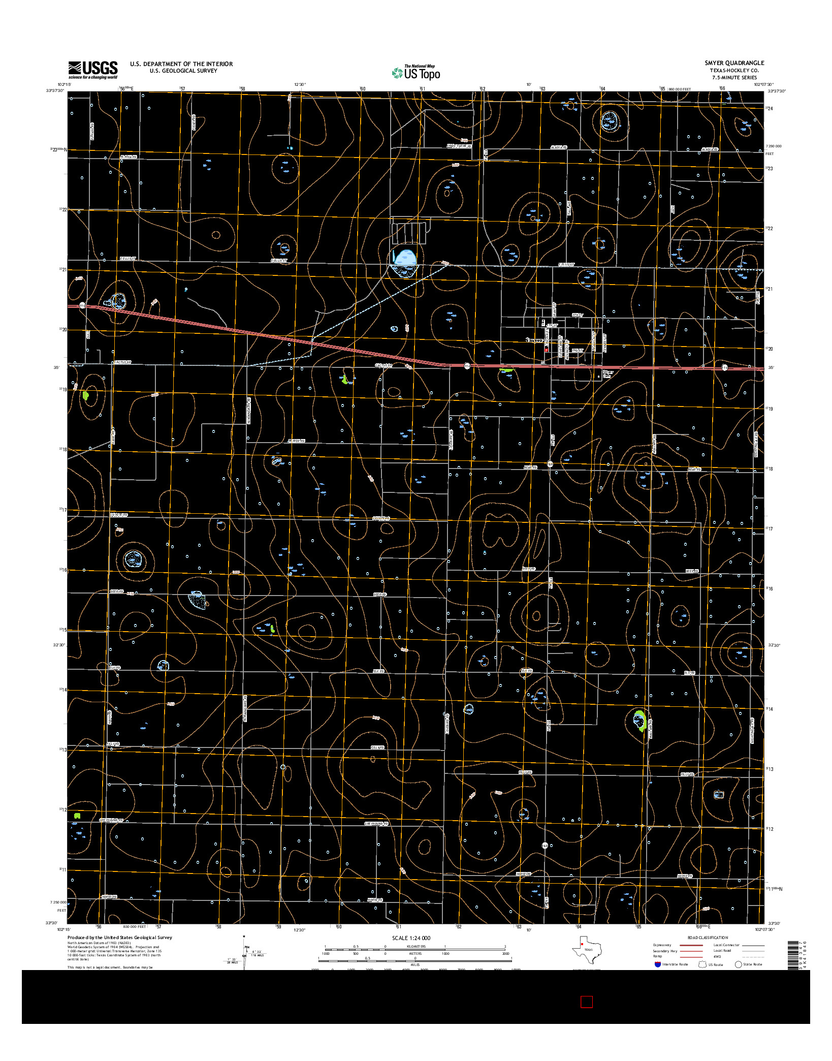 USGS US TOPO 7.5-MINUTE MAP FOR SMYER, TX 2016