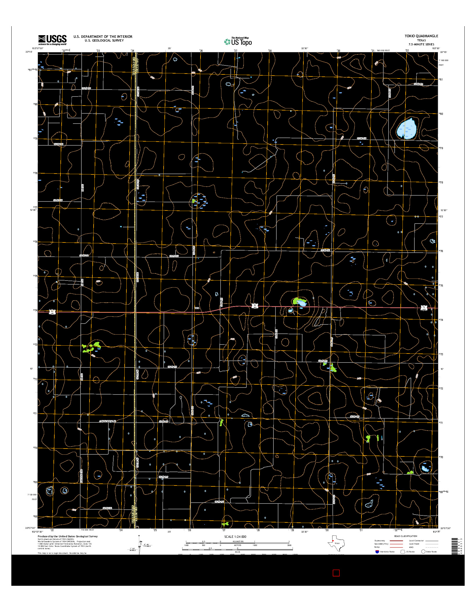 USGS US TOPO 7.5-MINUTE MAP FOR TOKIO, TX 2016