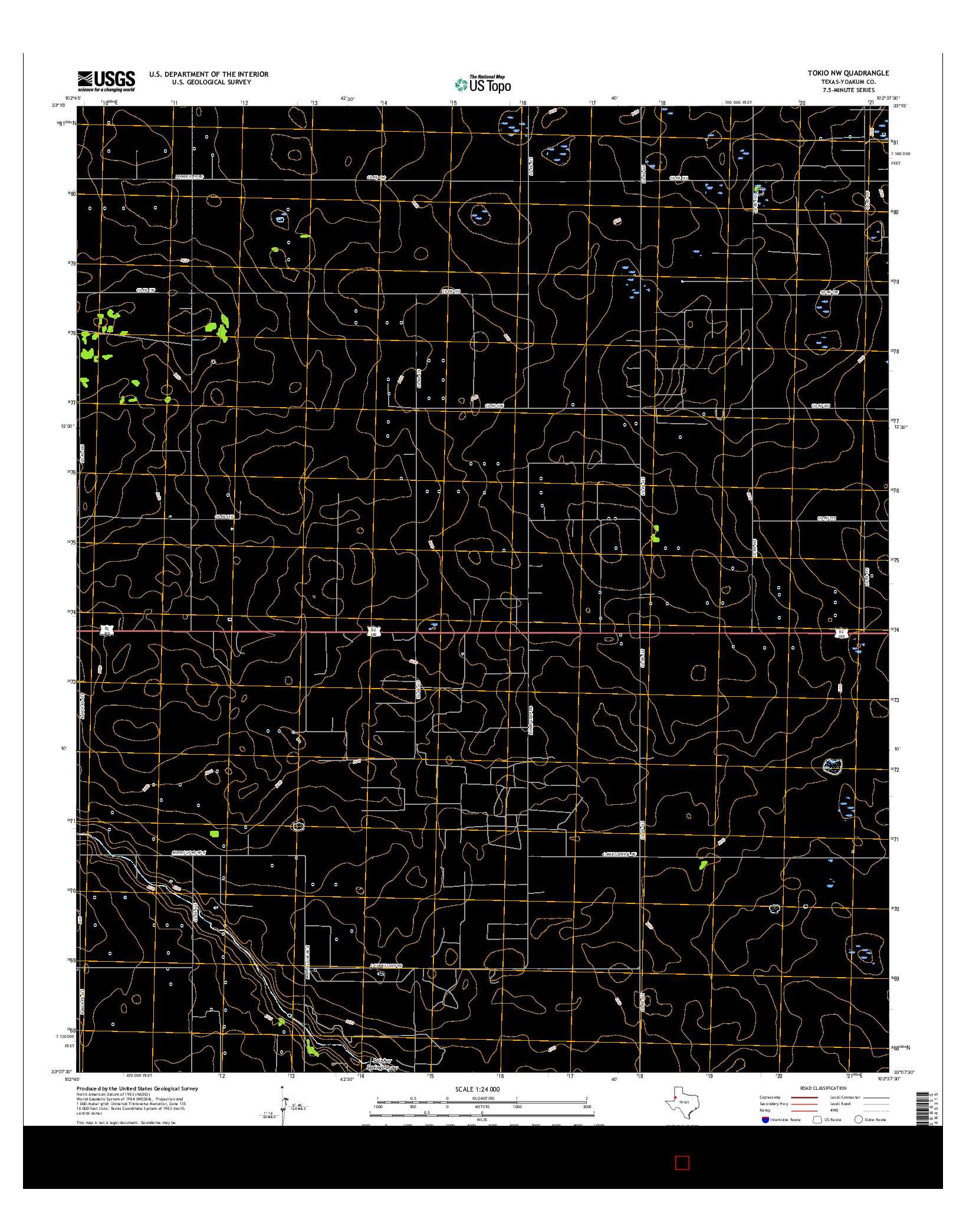 USGS US TOPO 7.5-MINUTE MAP FOR TOKIO NW, TX 2016