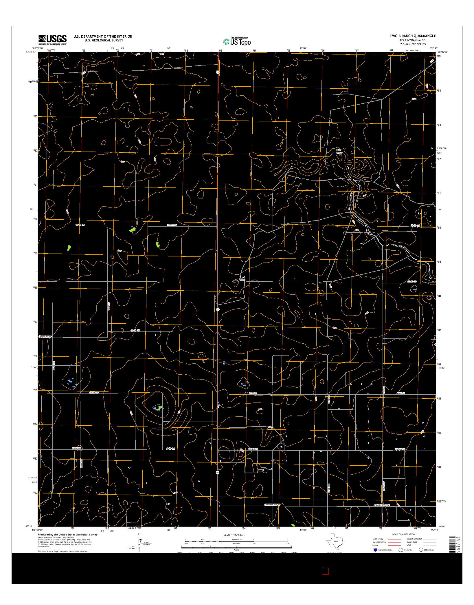 USGS US TOPO 7.5-MINUTE MAP FOR TWO B RANCH, TX 2016