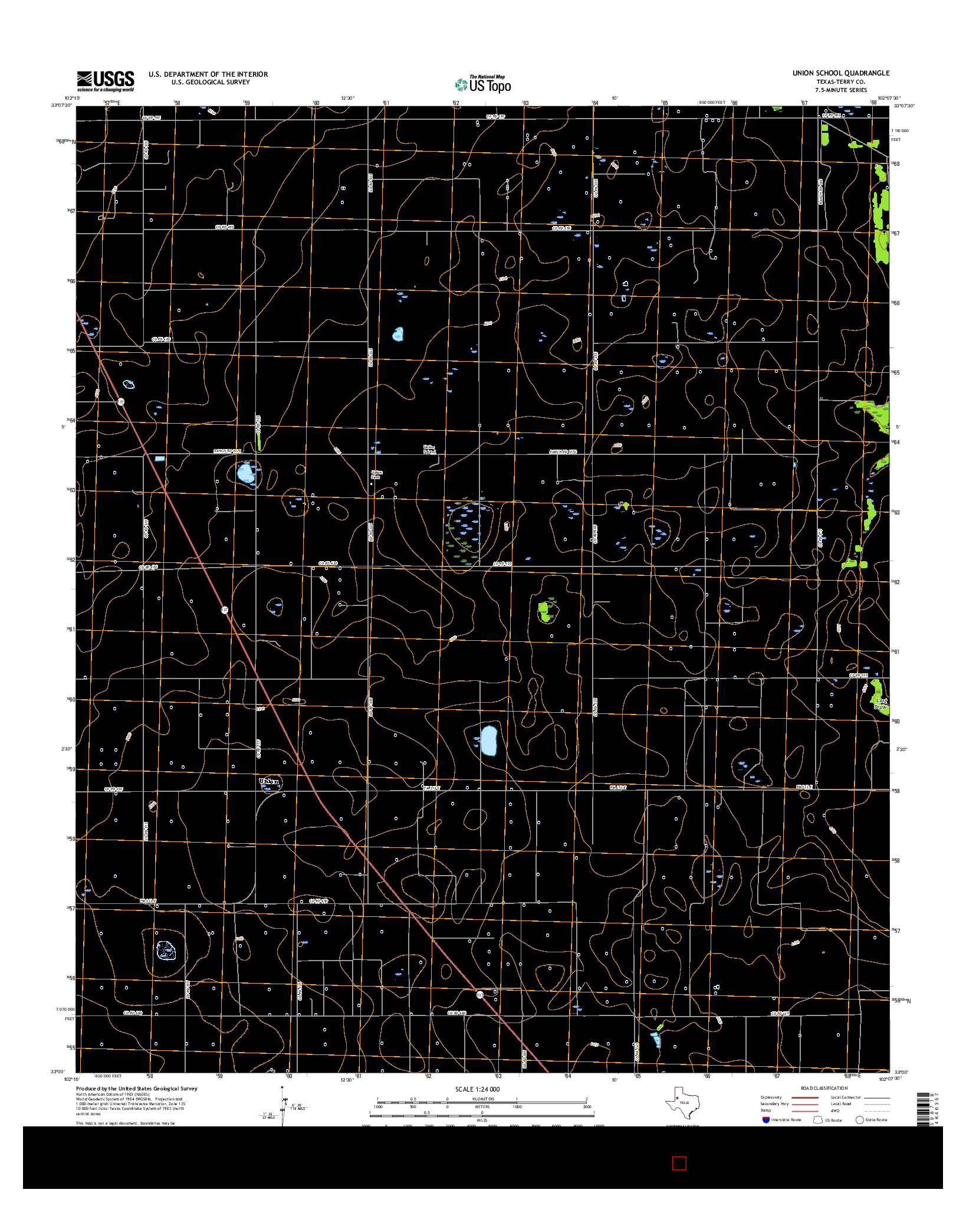 USGS US TOPO 7.5-MINUTE MAP FOR UNION SCHOOL, TX 2016