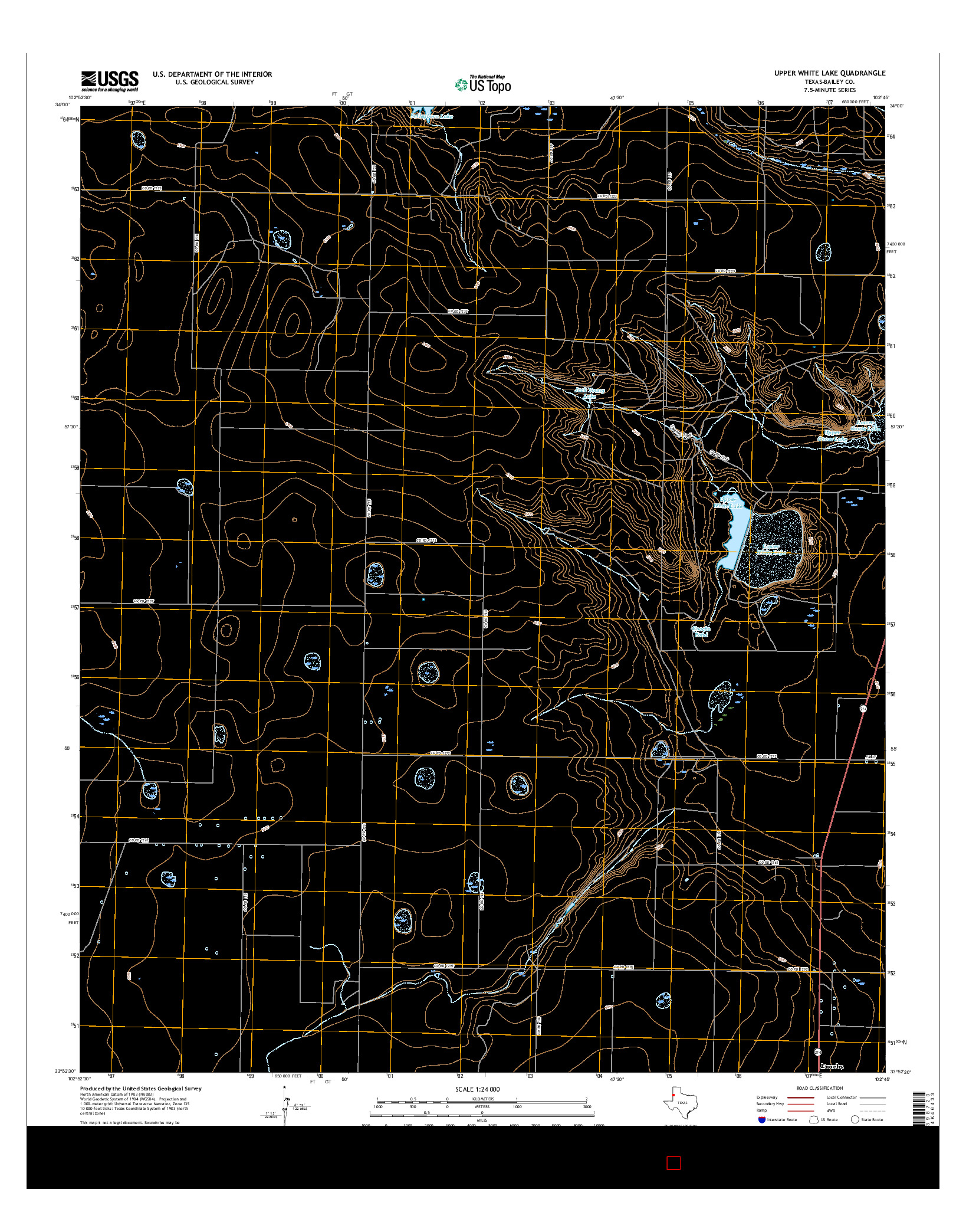 USGS US TOPO 7.5-MINUTE MAP FOR UPPER WHITE LAKE, TX 2016