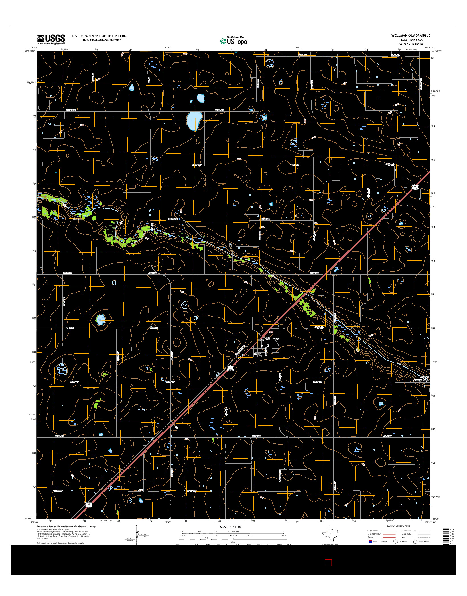 USGS US TOPO 7.5-MINUTE MAP FOR WELLMAN, TX 2016