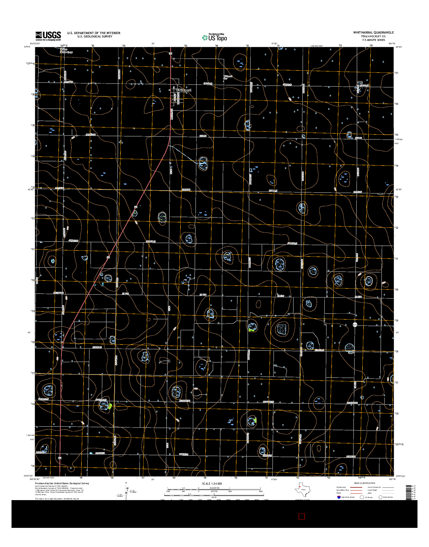 USGS US TOPO 7.5-MINUTE MAP FOR WHITHARRAL, TX 2016