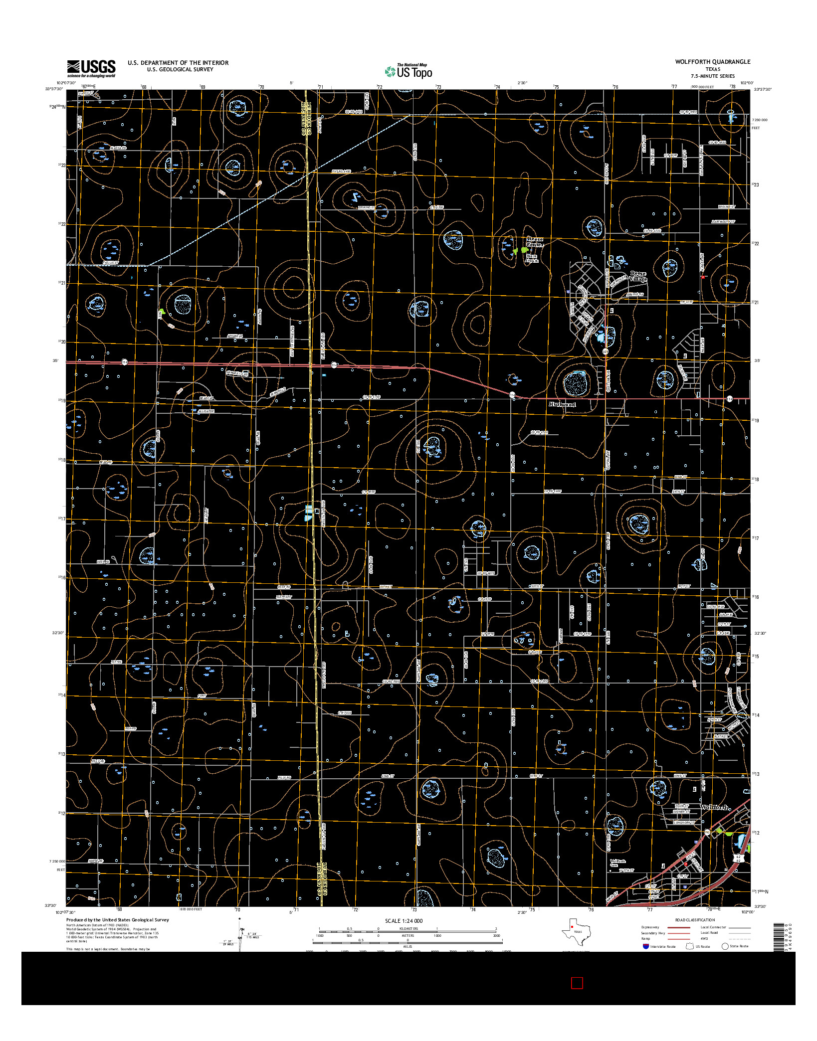 USGS US TOPO 7.5-MINUTE MAP FOR WOLFFORTH, TX 2016