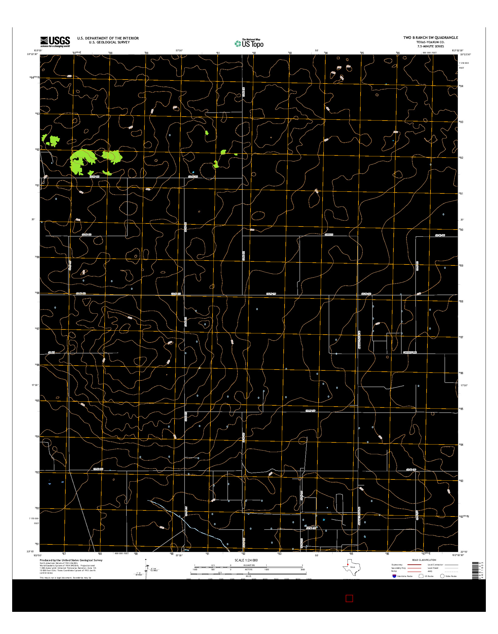 USGS US TOPO 7.5-MINUTE MAP FOR TWO B RANCH SW, TX 2016