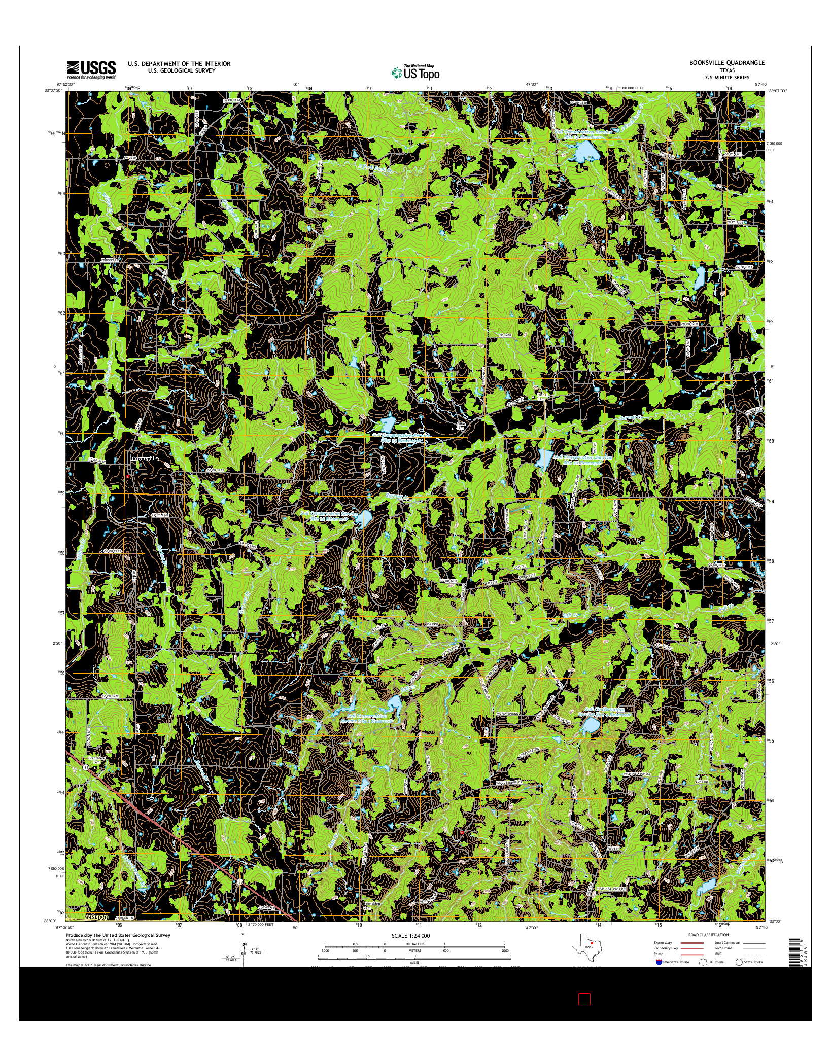 USGS US TOPO 7.5-MINUTE MAP FOR BOONSVILLE, TX 2016