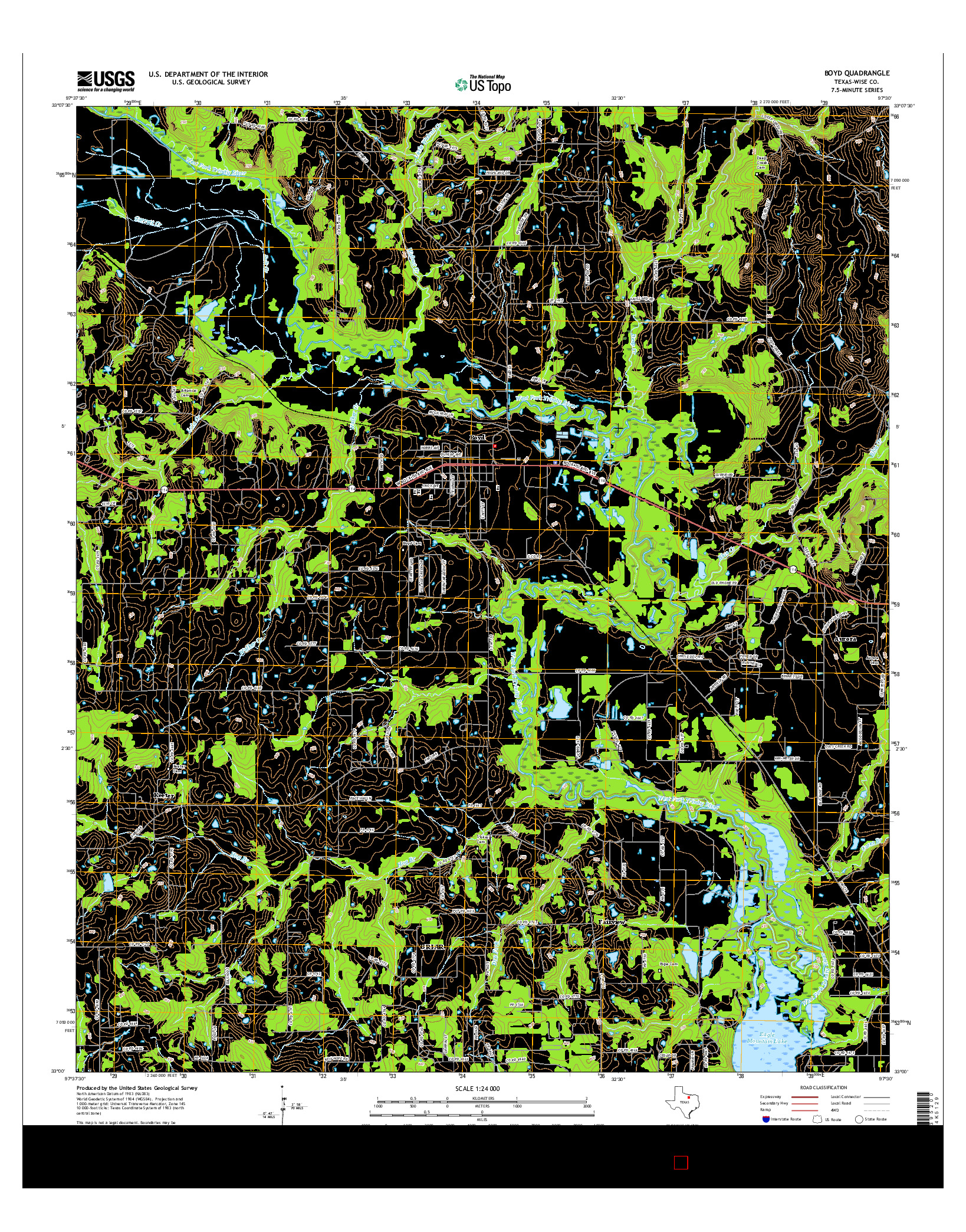 USGS US TOPO 7.5-MINUTE MAP FOR BOYD, TX 2016