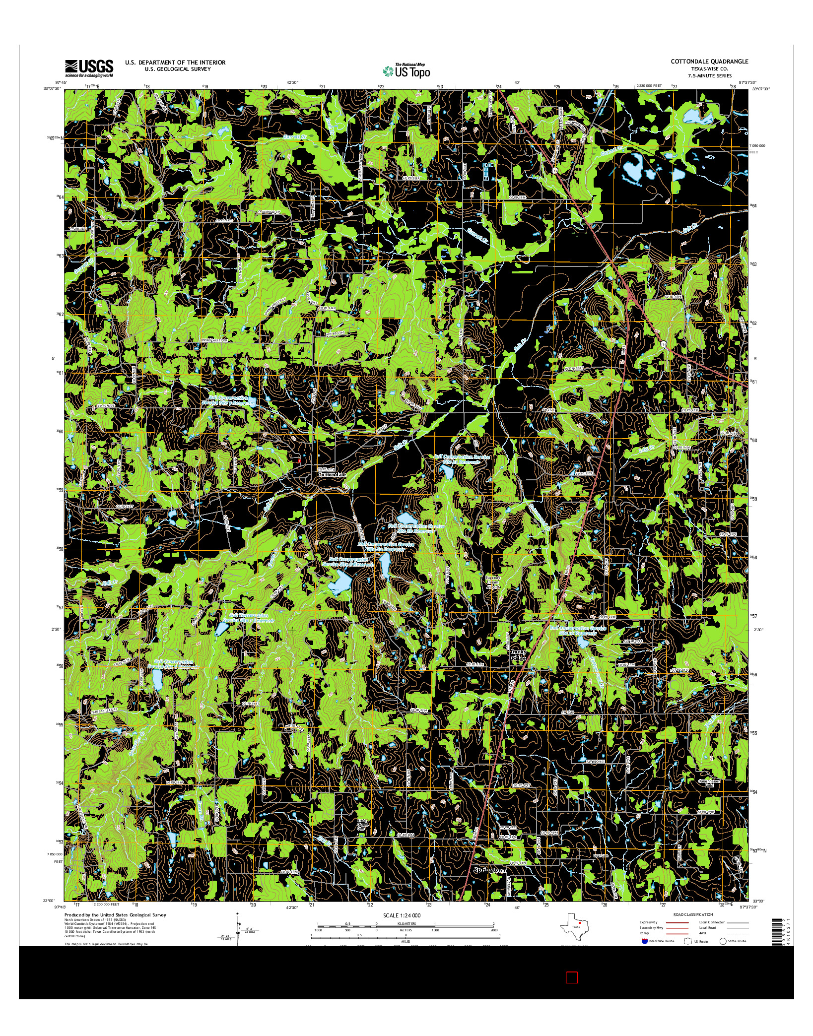 USGS US TOPO 7.5-MINUTE MAP FOR COTTONDALE, TX 2016