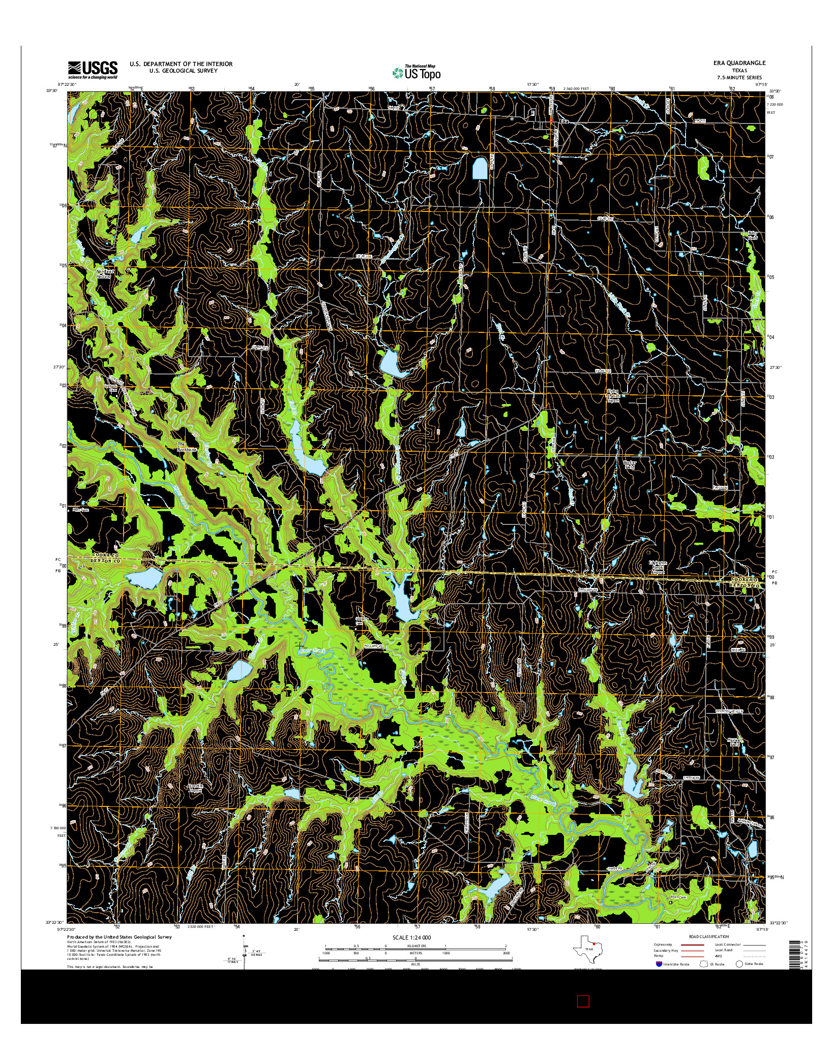 USGS US TOPO 7.5-MINUTE MAP FOR ERA, TX 2016