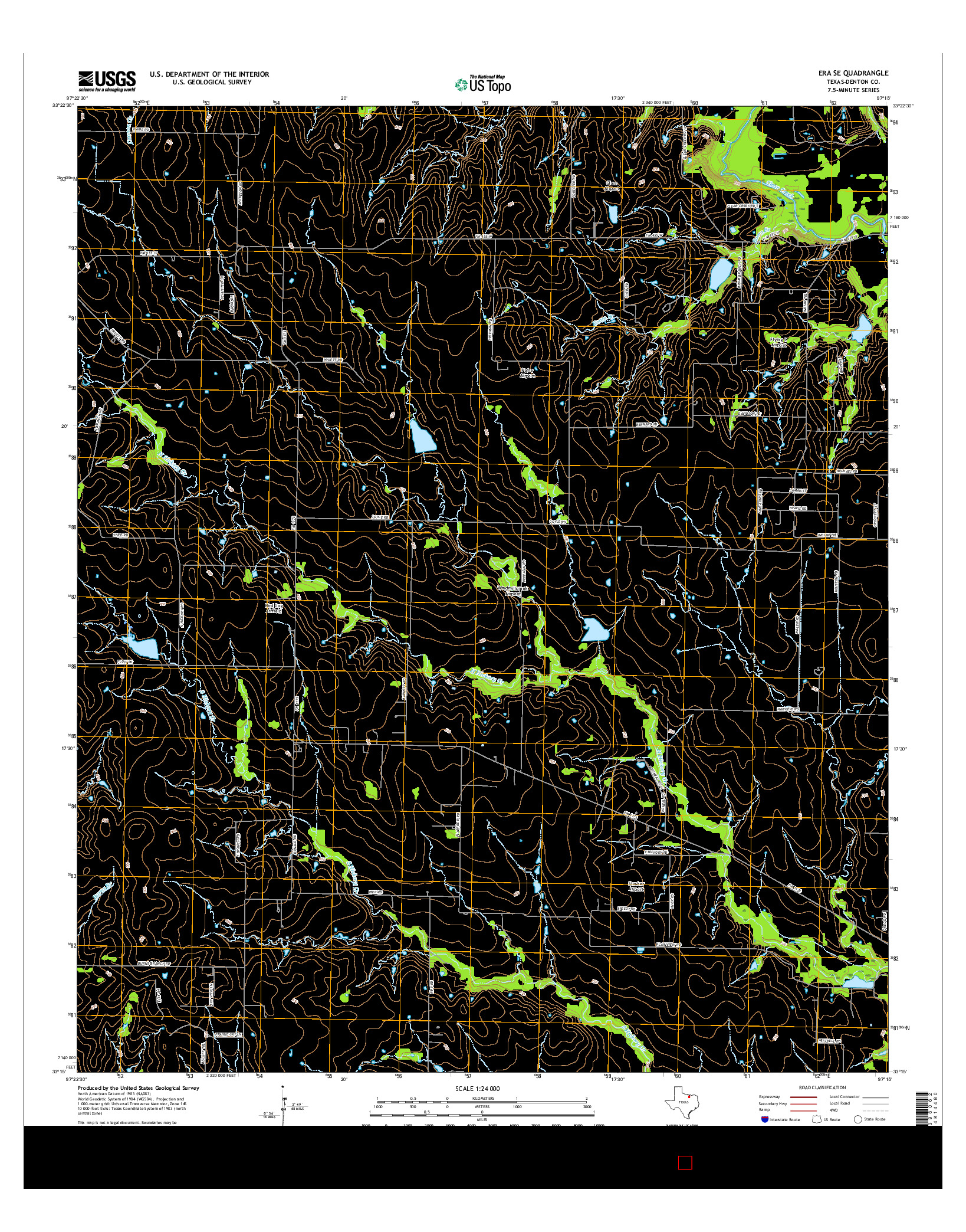 USGS US TOPO 7.5-MINUTE MAP FOR ERA SE, TX 2016