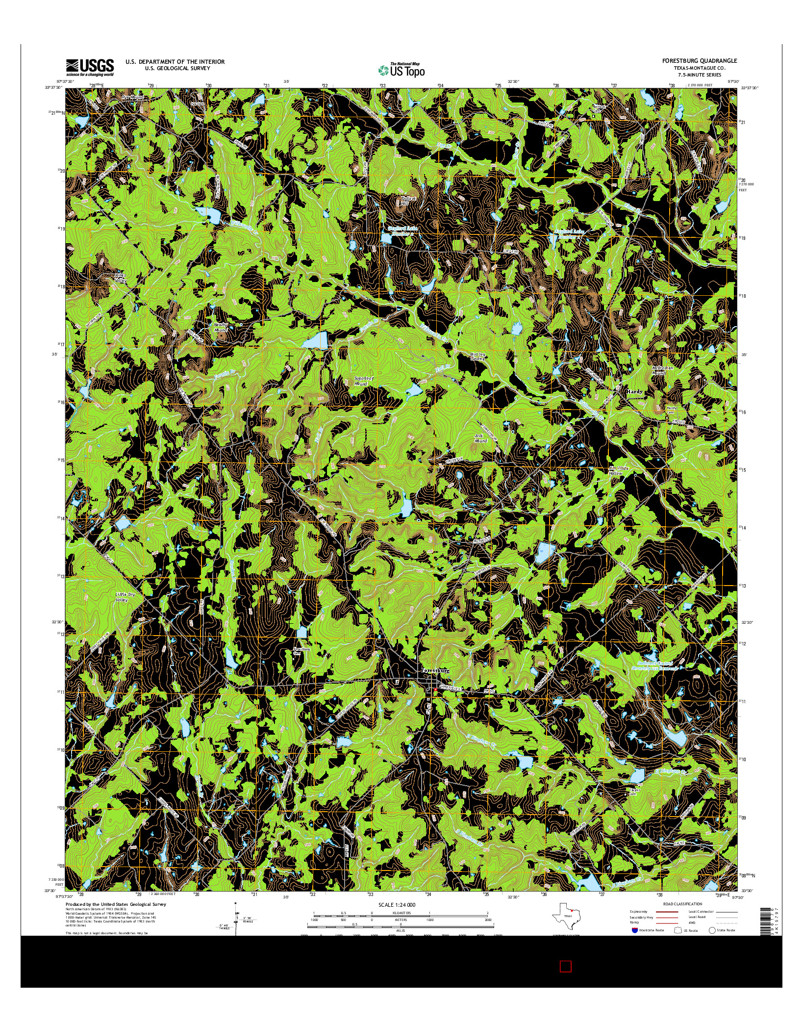 USGS US TOPO 7.5-MINUTE MAP FOR FORESTBURG, TX 2016