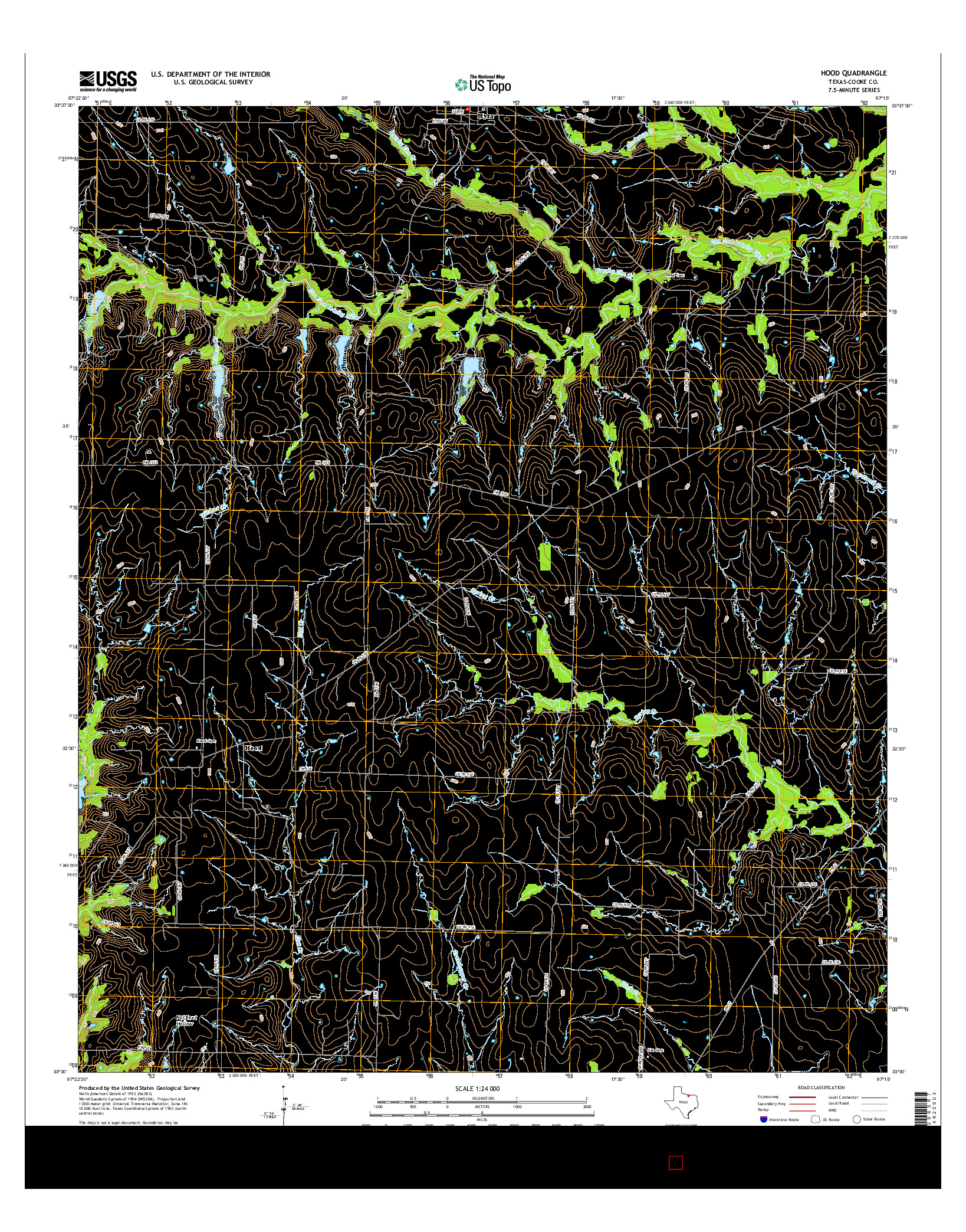 USGS US TOPO 7.5-MINUTE MAP FOR HOOD, TX 2016