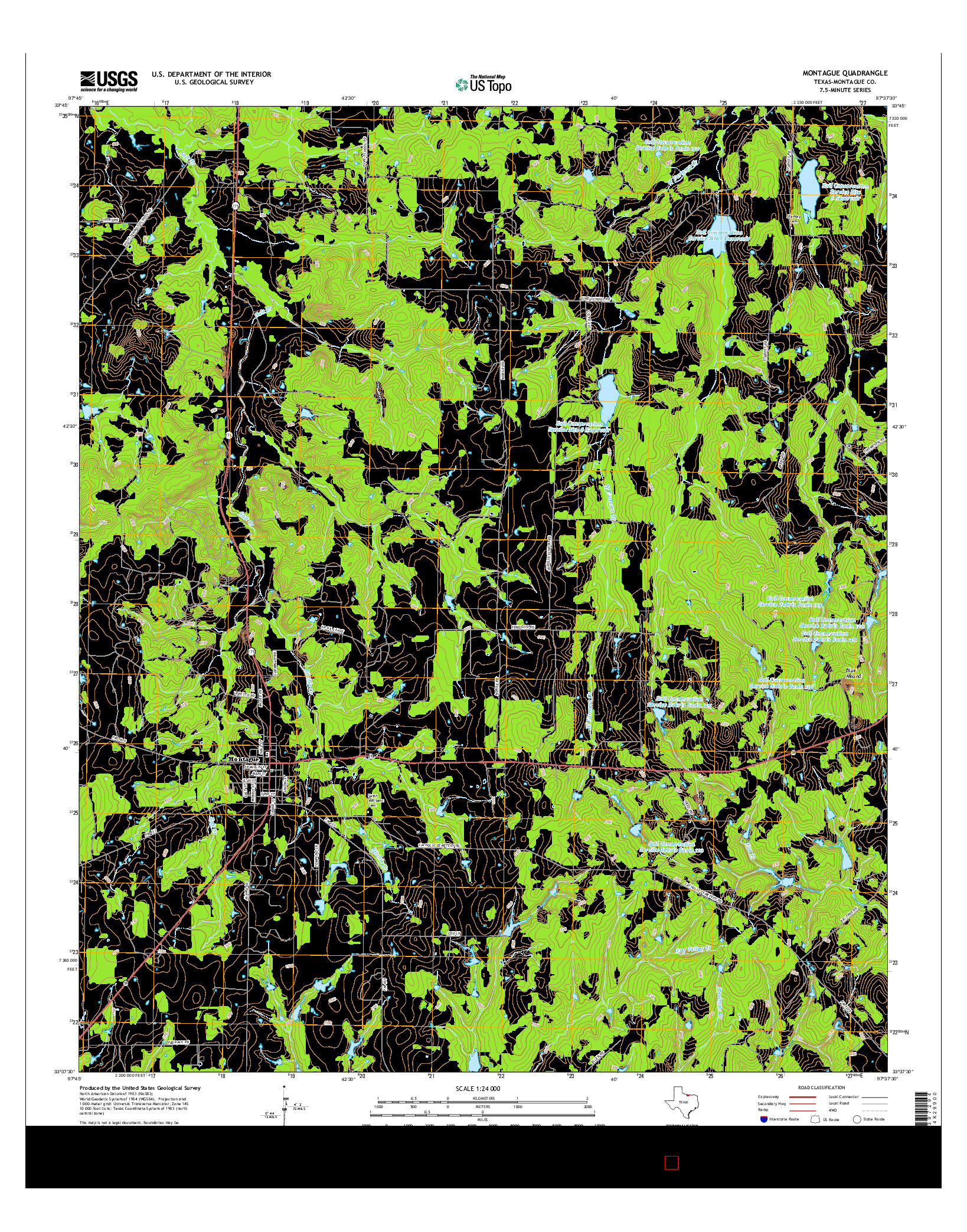 USGS US TOPO 7.5-MINUTE MAP FOR MONTAGUE, TX 2016