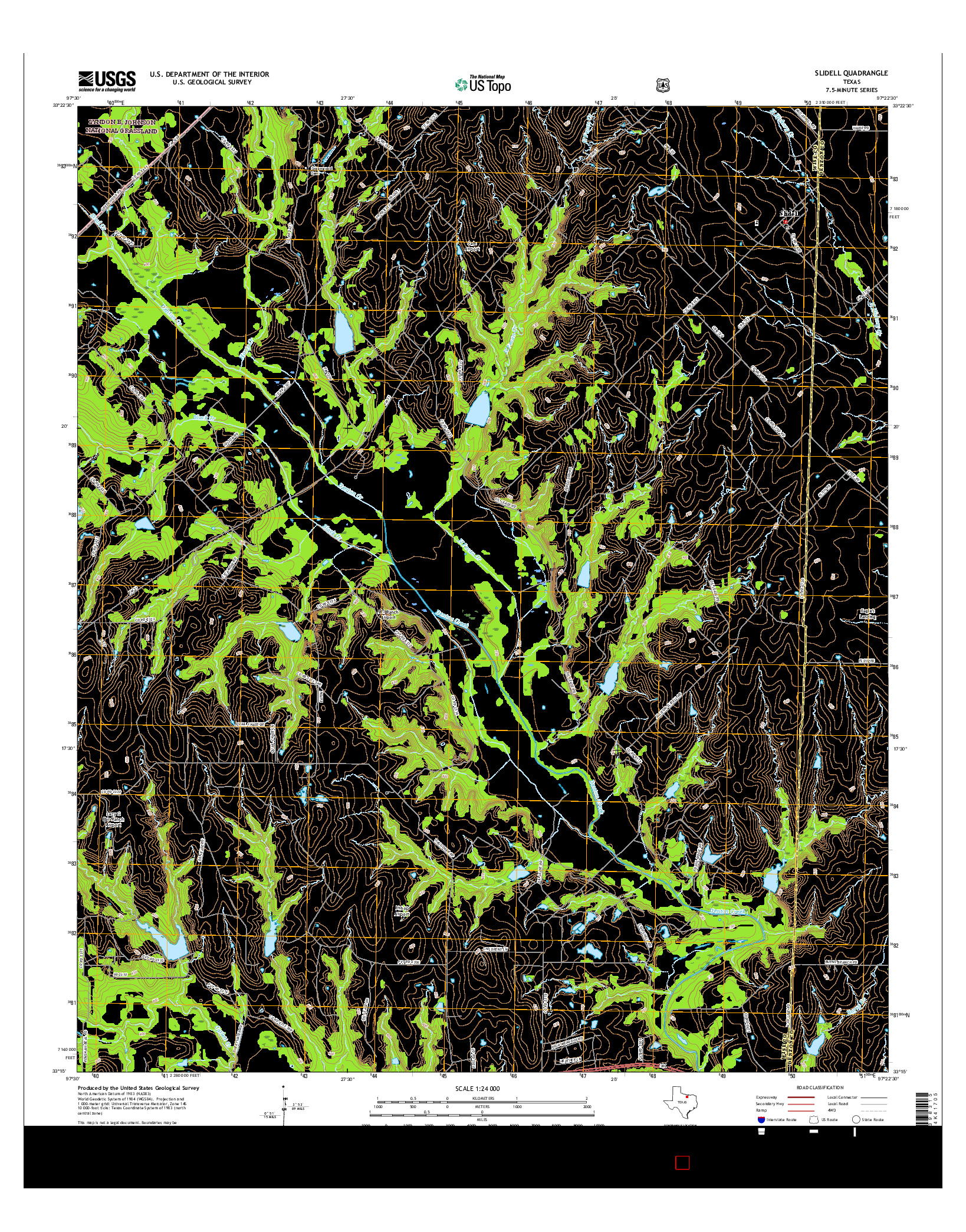 USGS US TOPO 7.5-MINUTE MAP FOR SLIDELL, TX 2016