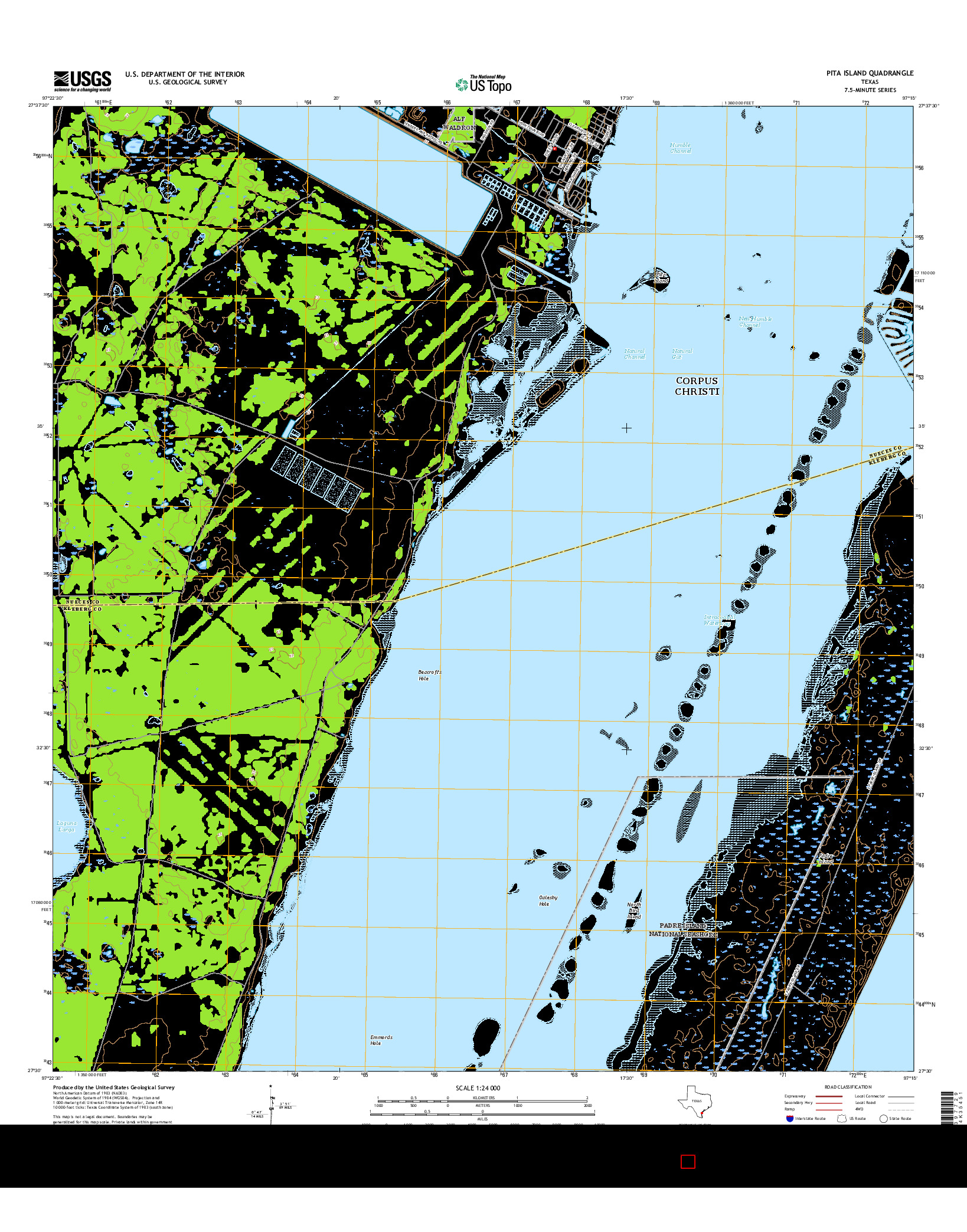 USGS US TOPO 7.5-MINUTE MAP FOR PITA ISLAND, TX 2016