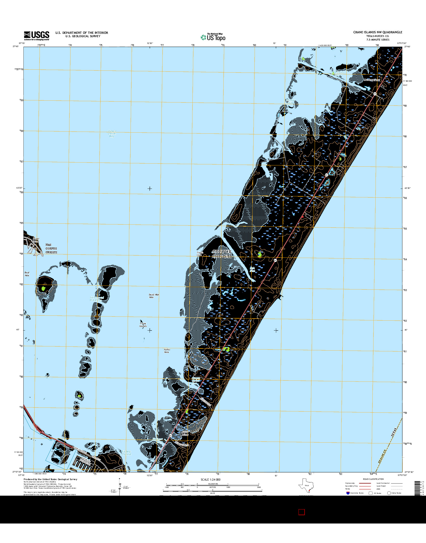USGS US TOPO 7.5-MINUTE MAP FOR CRANE ISLANDS NW, TX 2016