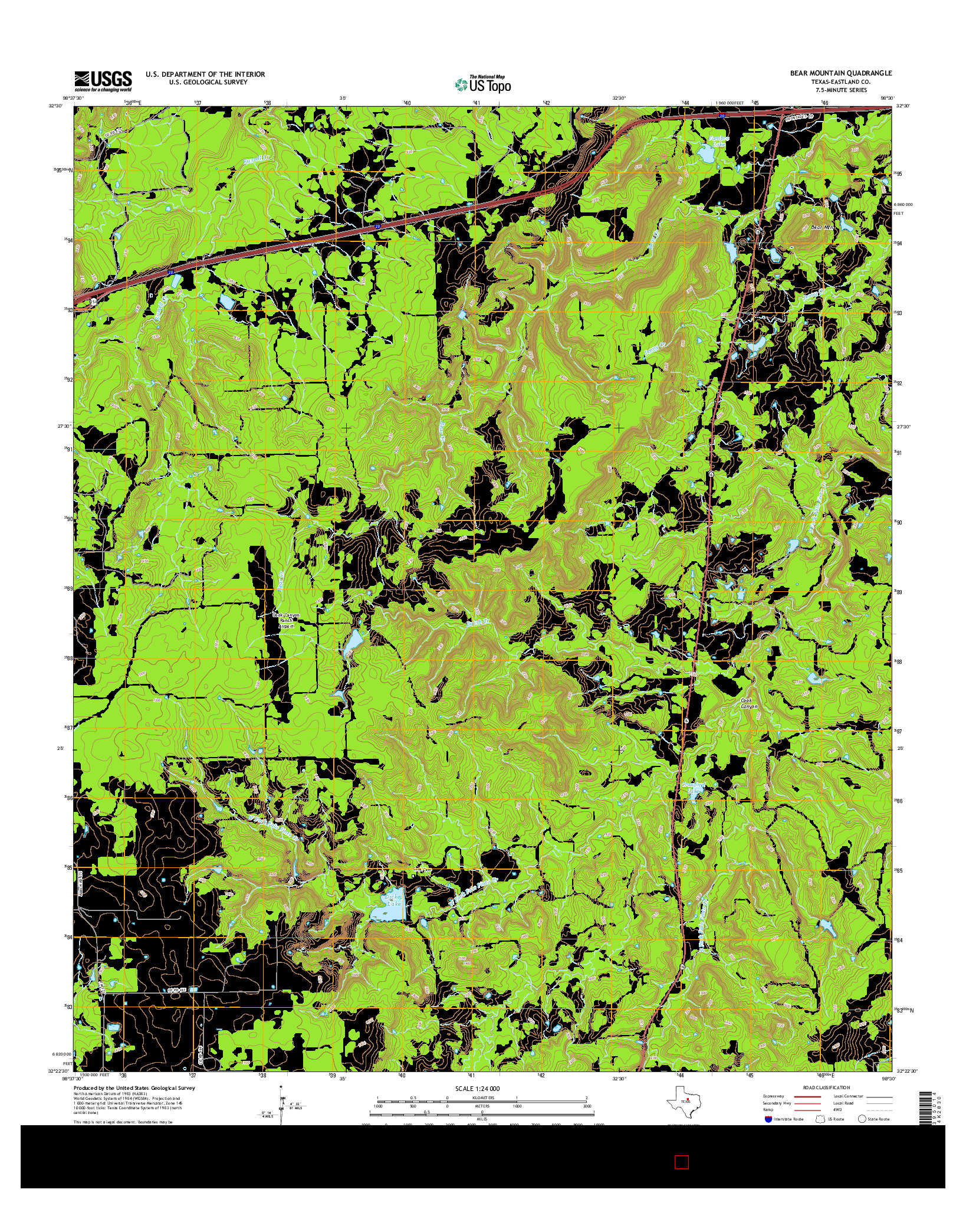 USGS US TOPO 7.5-MINUTE MAP FOR BEAR MOUNTAIN, TX 2016