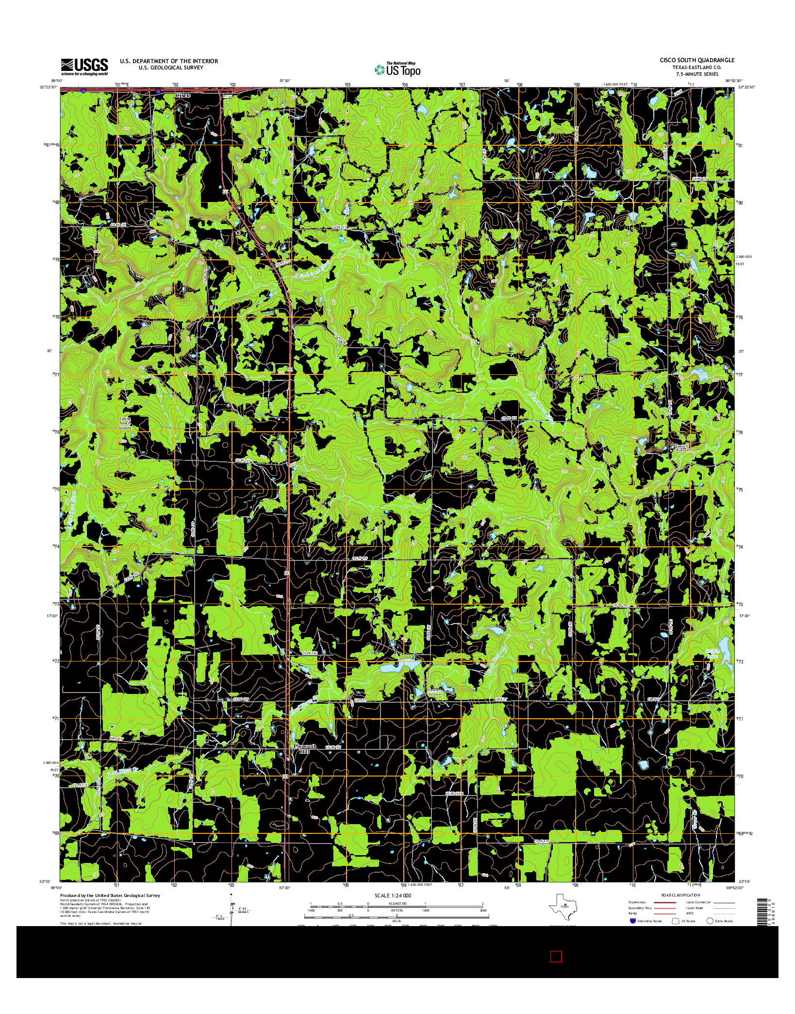 USGS US TOPO 7.5-MINUTE MAP FOR CISCO SOUTH, TX 2016