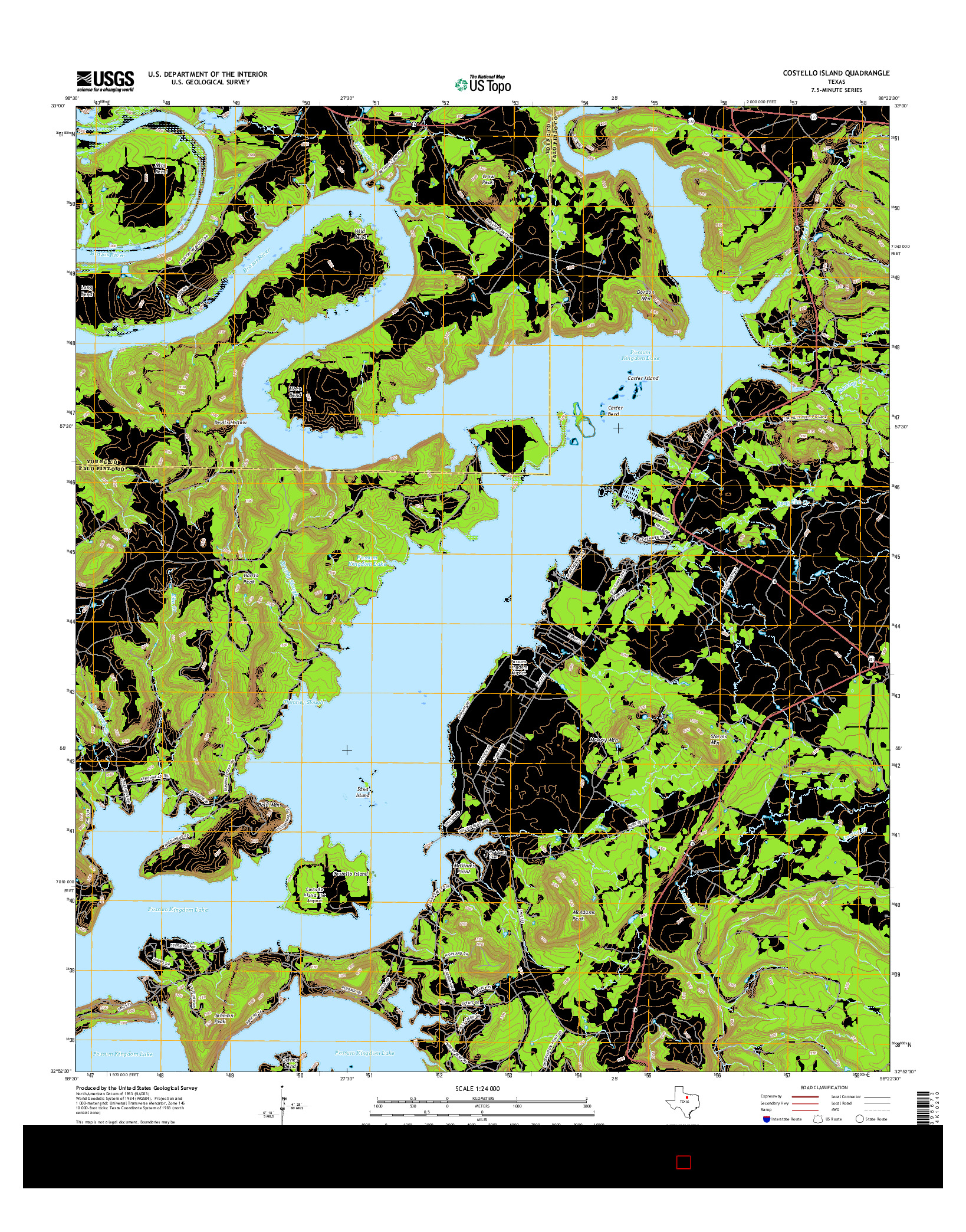USGS US TOPO 7.5-MINUTE MAP FOR COSTELLO ISLAND, TX 2016