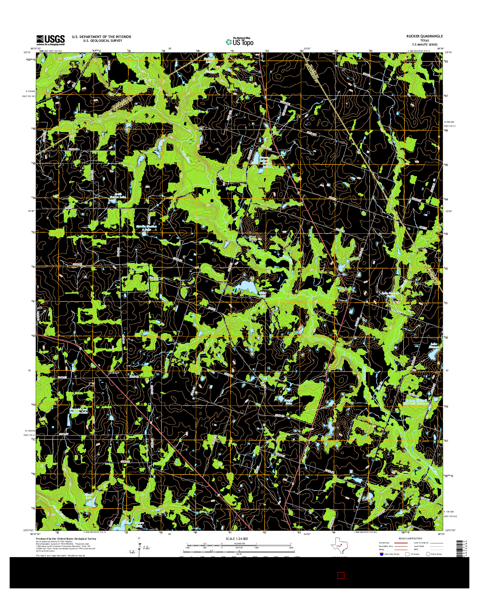 USGS US TOPO 7.5-MINUTE MAP FOR RUCKER, TX 2016