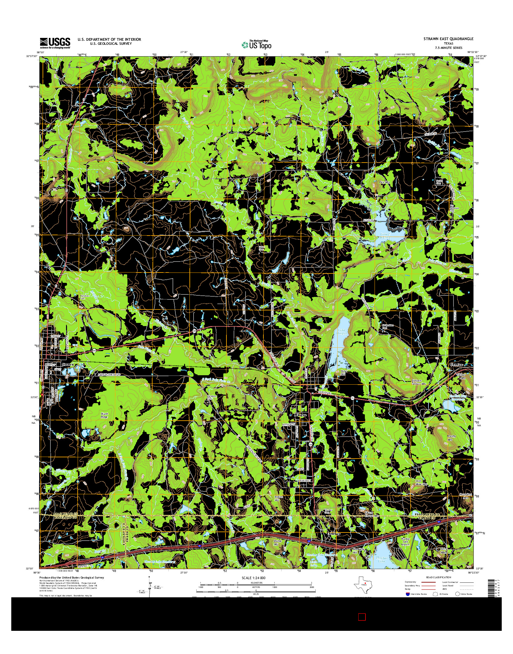 USGS US TOPO 7.5-MINUTE MAP FOR STRAWN EAST, TX 2016