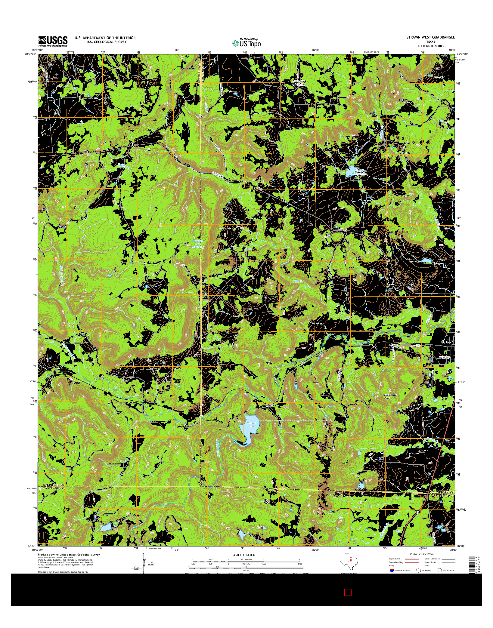 USGS US TOPO 7.5-MINUTE MAP FOR STRAWN WEST, TX 2016