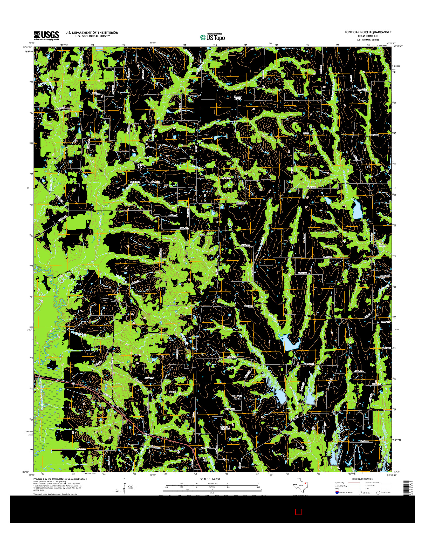 USGS US TOPO 7.5-MINUTE MAP FOR LONE OAK NORTH, TX 2016