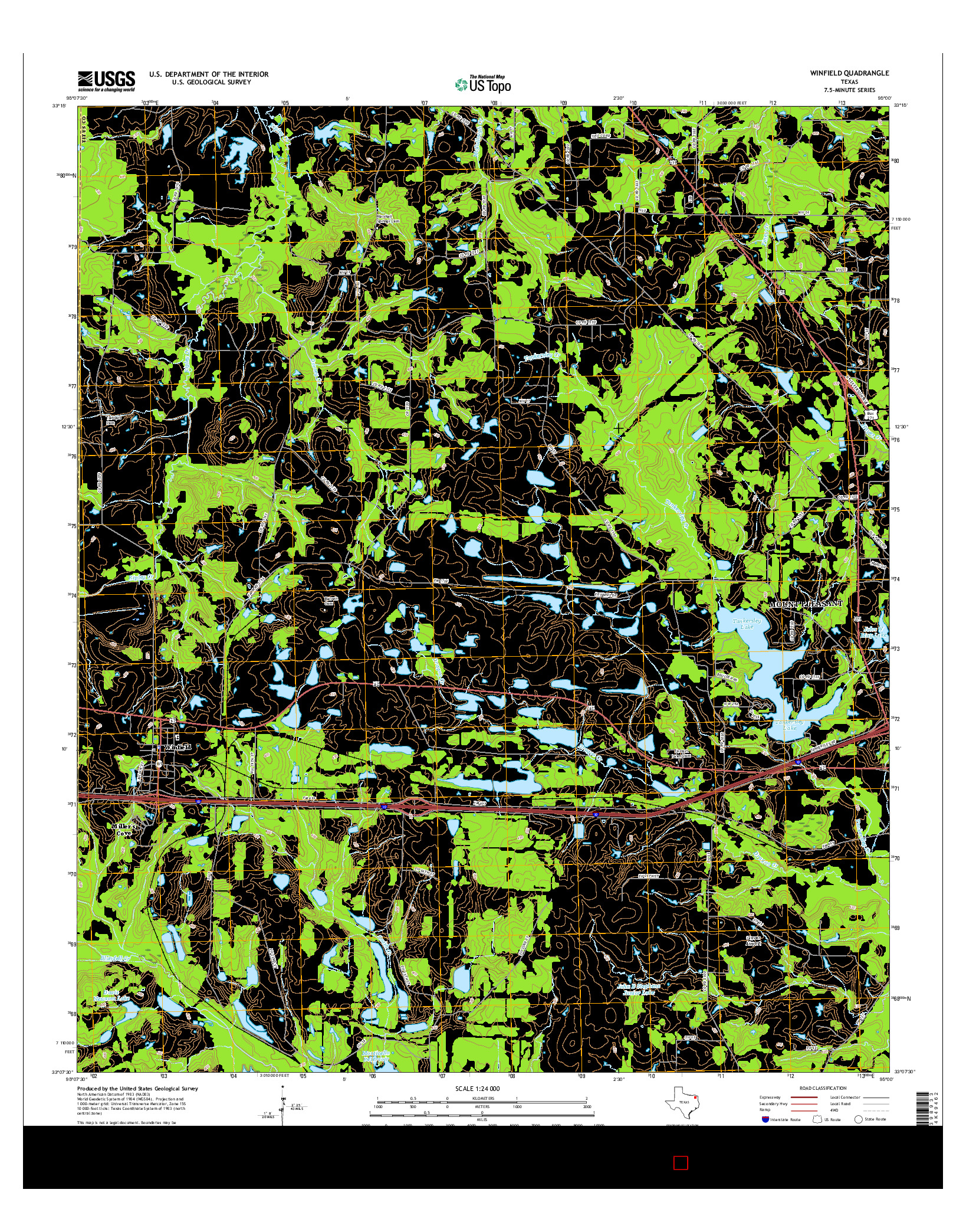 USGS US TOPO 7.5-MINUTE MAP FOR WINFIELD, TX 2016