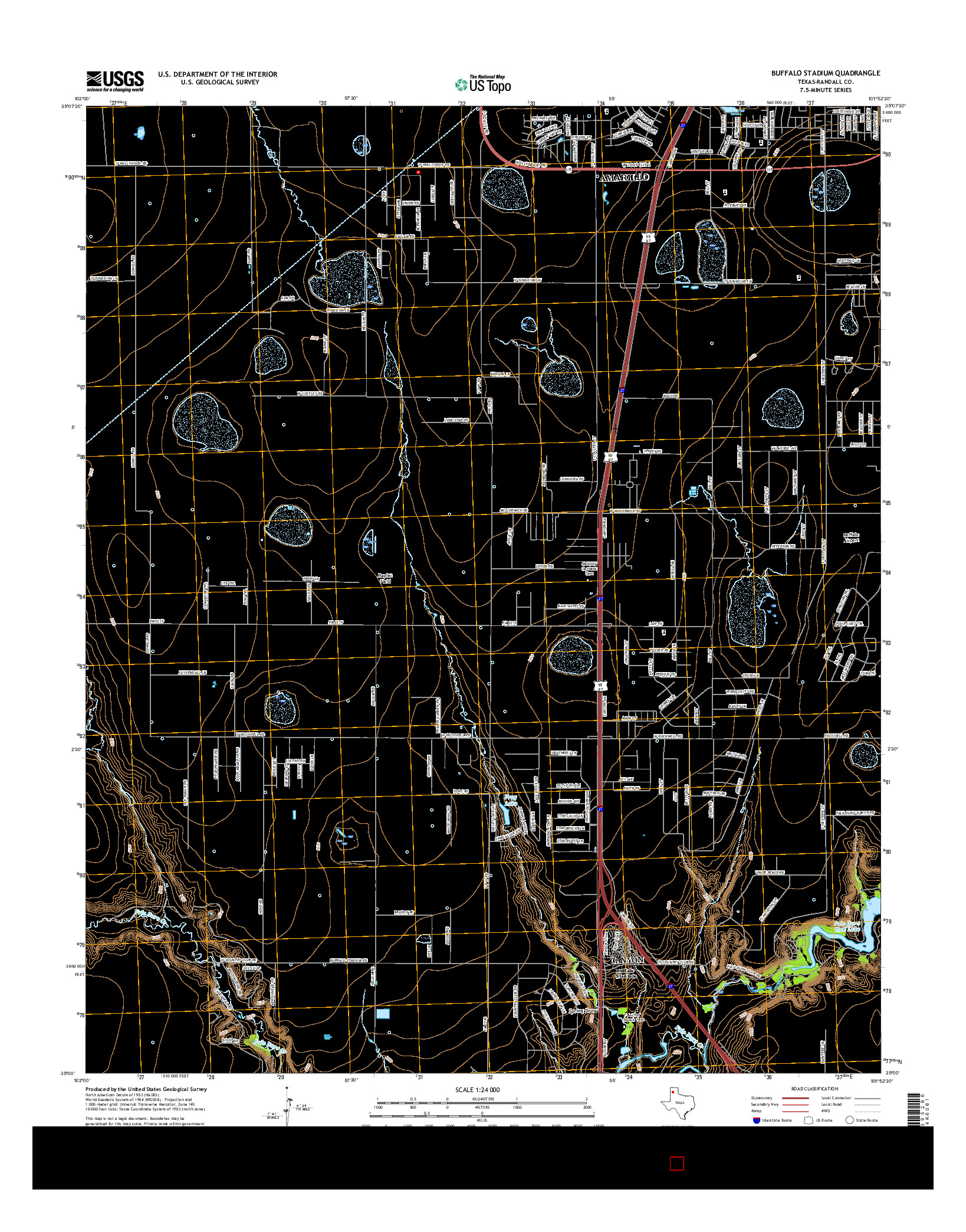 USGS US TOPO 7.5-MINUTE MAP FOR BUFFALO STADIUM, TX 2016