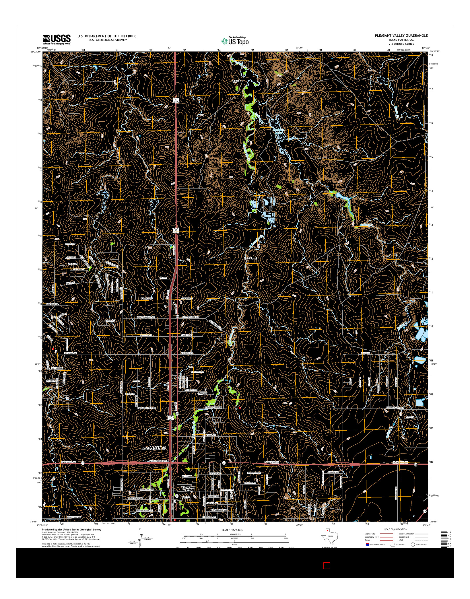 USGS US TOPO 7.5-MINUTE MAP FOR PLEASANT VALLEY, TX 2016