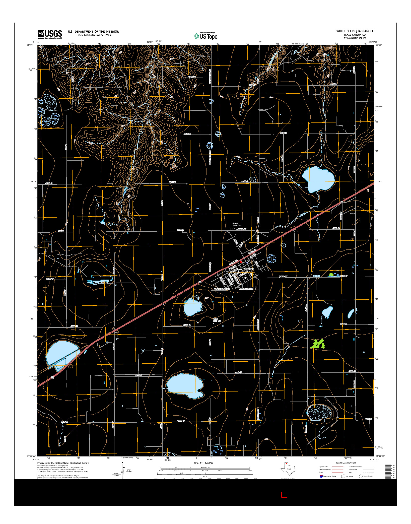 USGS US TOPO 7.5-MINUTE MAP FOR WHITE DEER, TX 2016