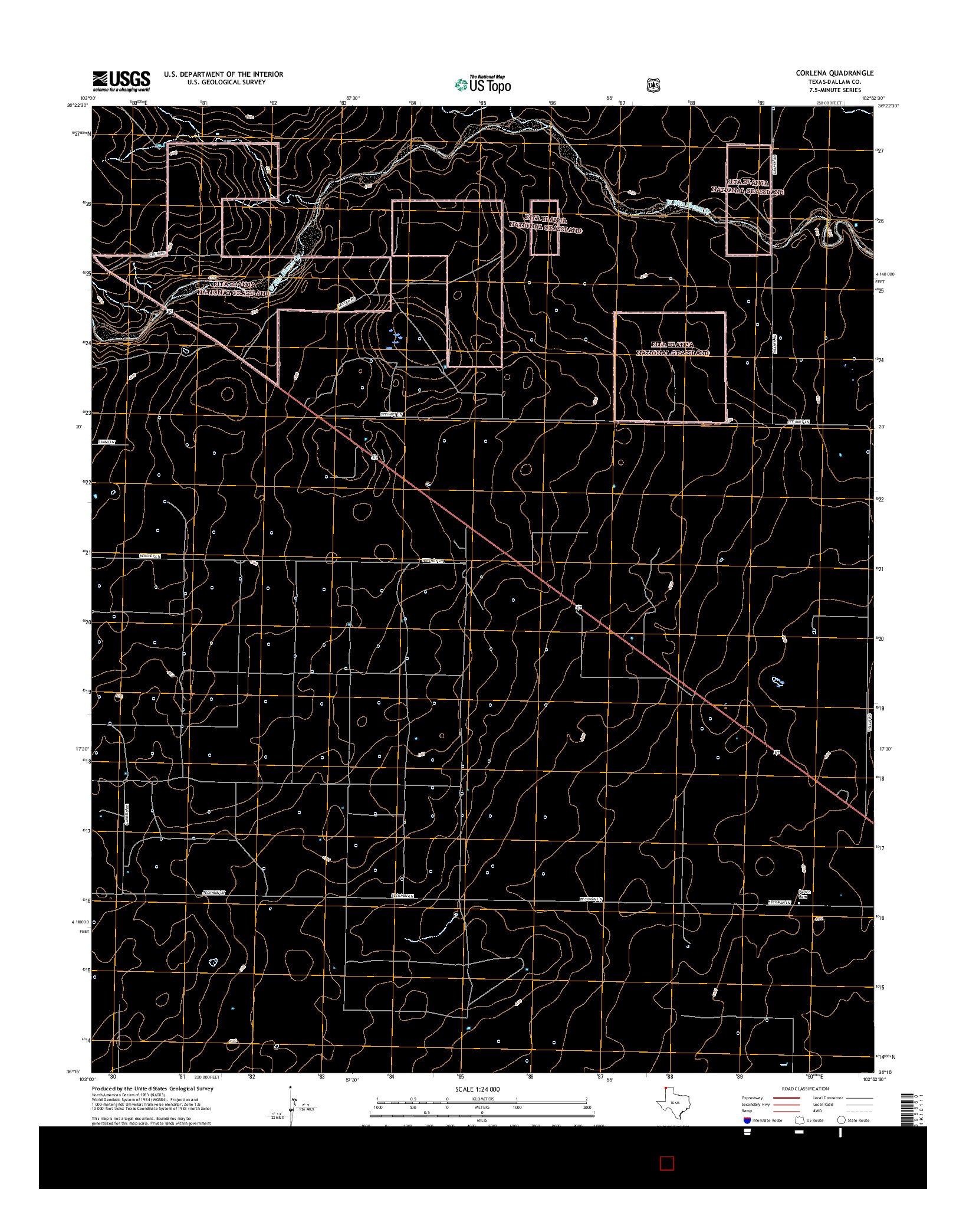 USGS US TOPO 7.5-MINUTE MAP FOR CORLENA, TX 2016