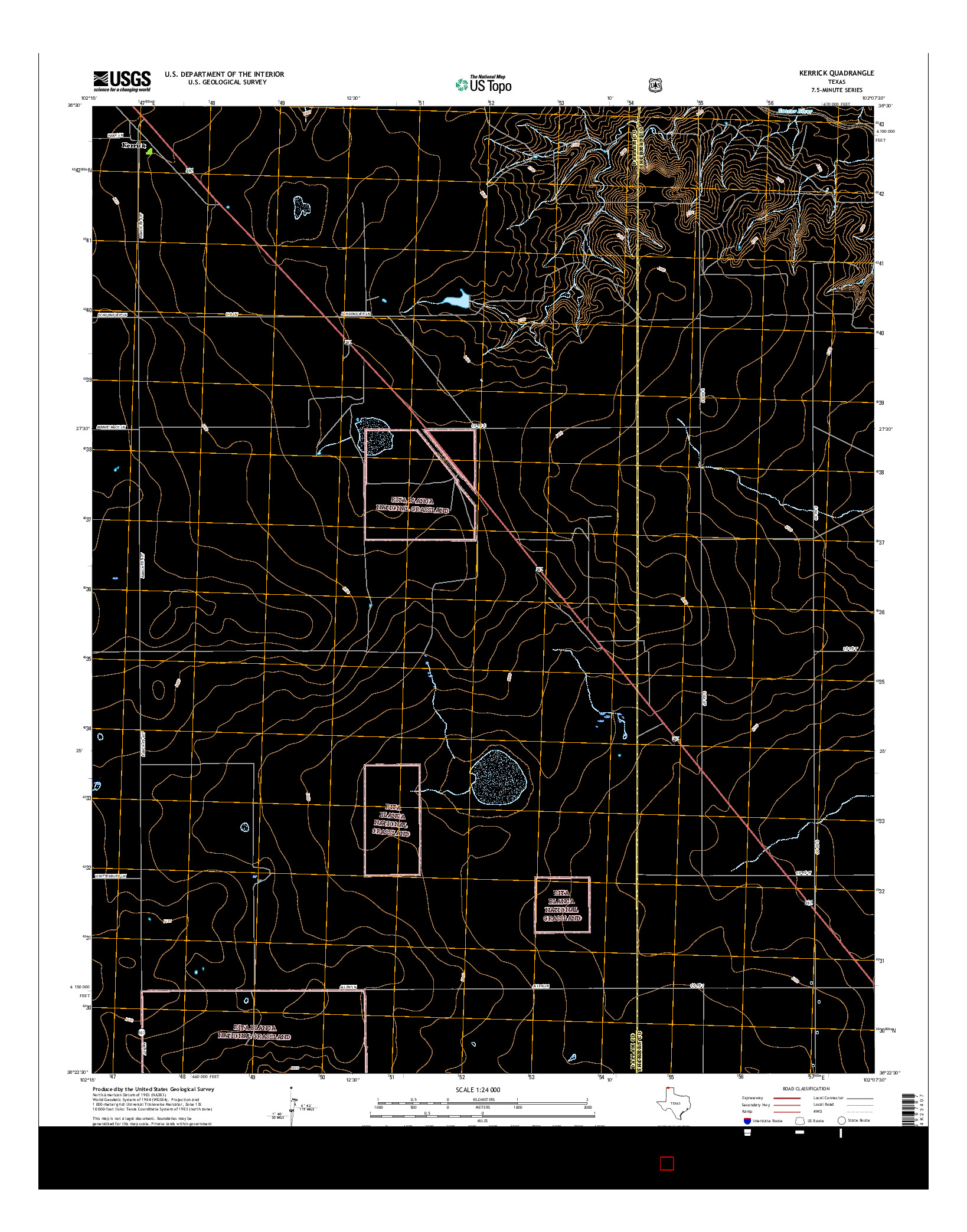 USGS US TOPO 7.5-MINUTE MAP FOR KERRICK, TX 2016