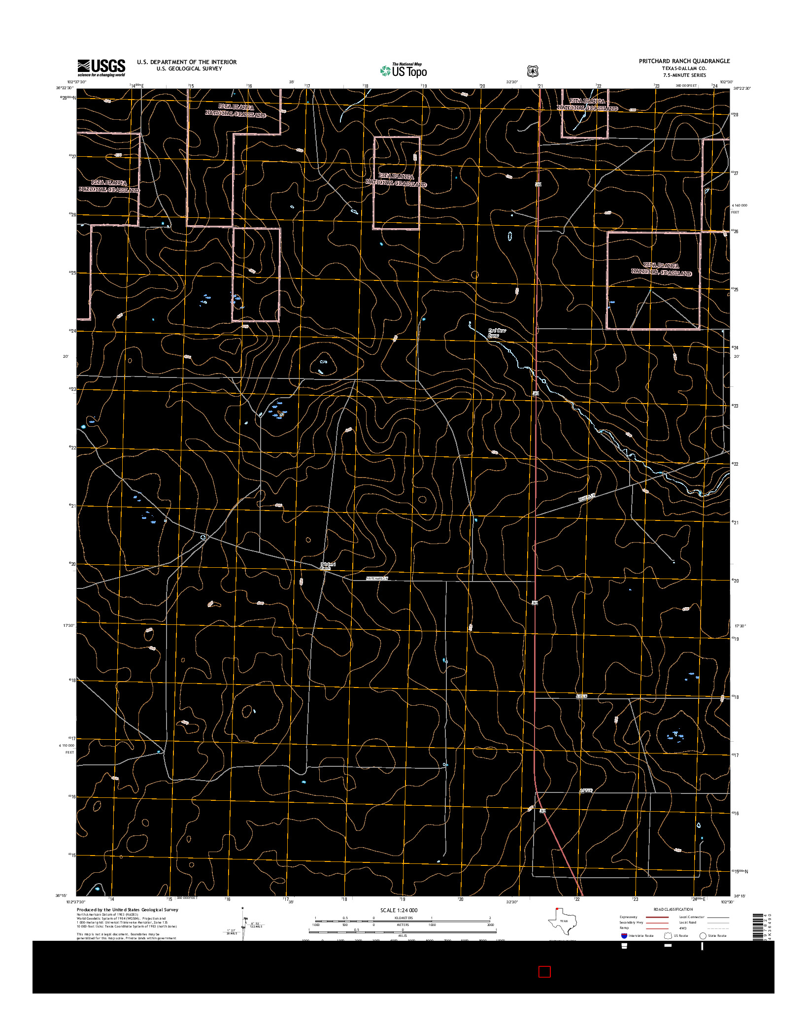 USGS US TOPO 7.5-MINUTE MAP FOR PRITCHARD RANCH, TX 2016