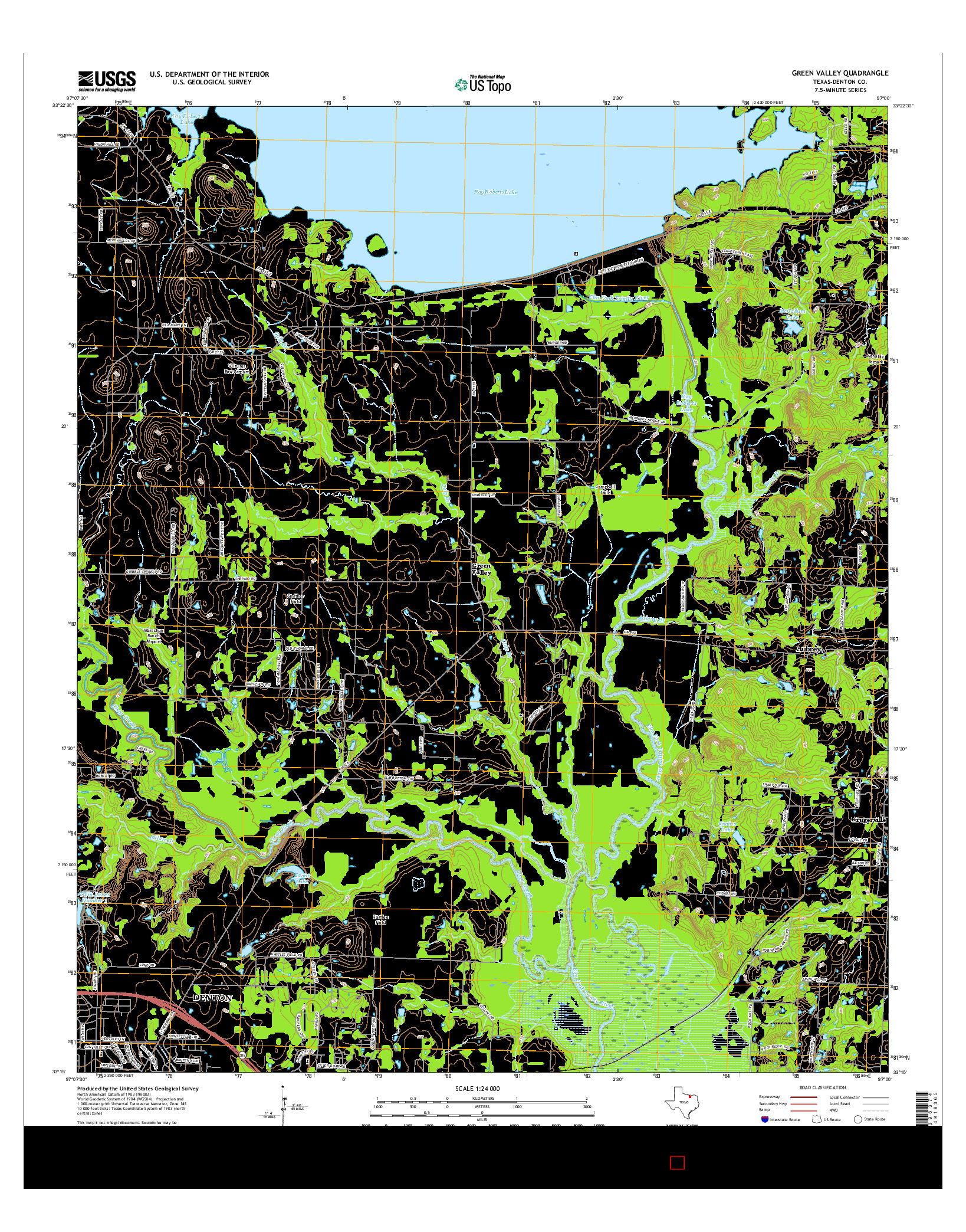 USGS US TOPO 7.5-MINUTE MAP FOR GREEN VALLEY, TX 2016