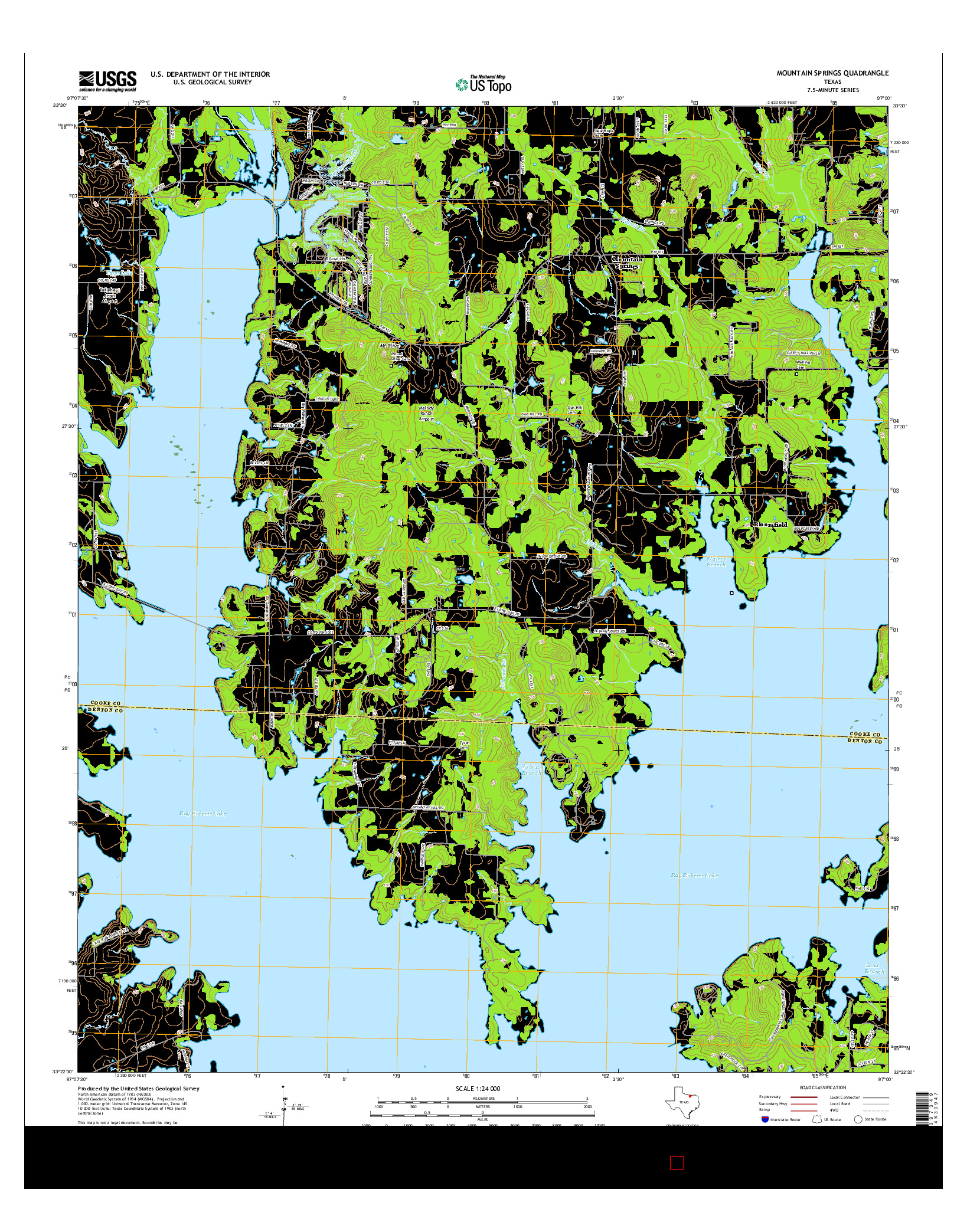 USGS US TOPO 7.5-MINUTE MAP FOR MOUNTAIN SPRINGS, TX 2016