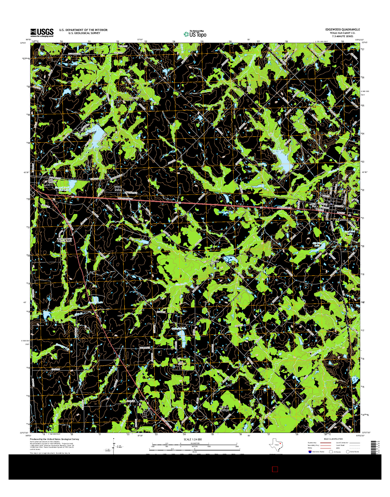 USGS US TOPO 7.5-MINUTE MAP FOR EDGEWOOD, TX 2016