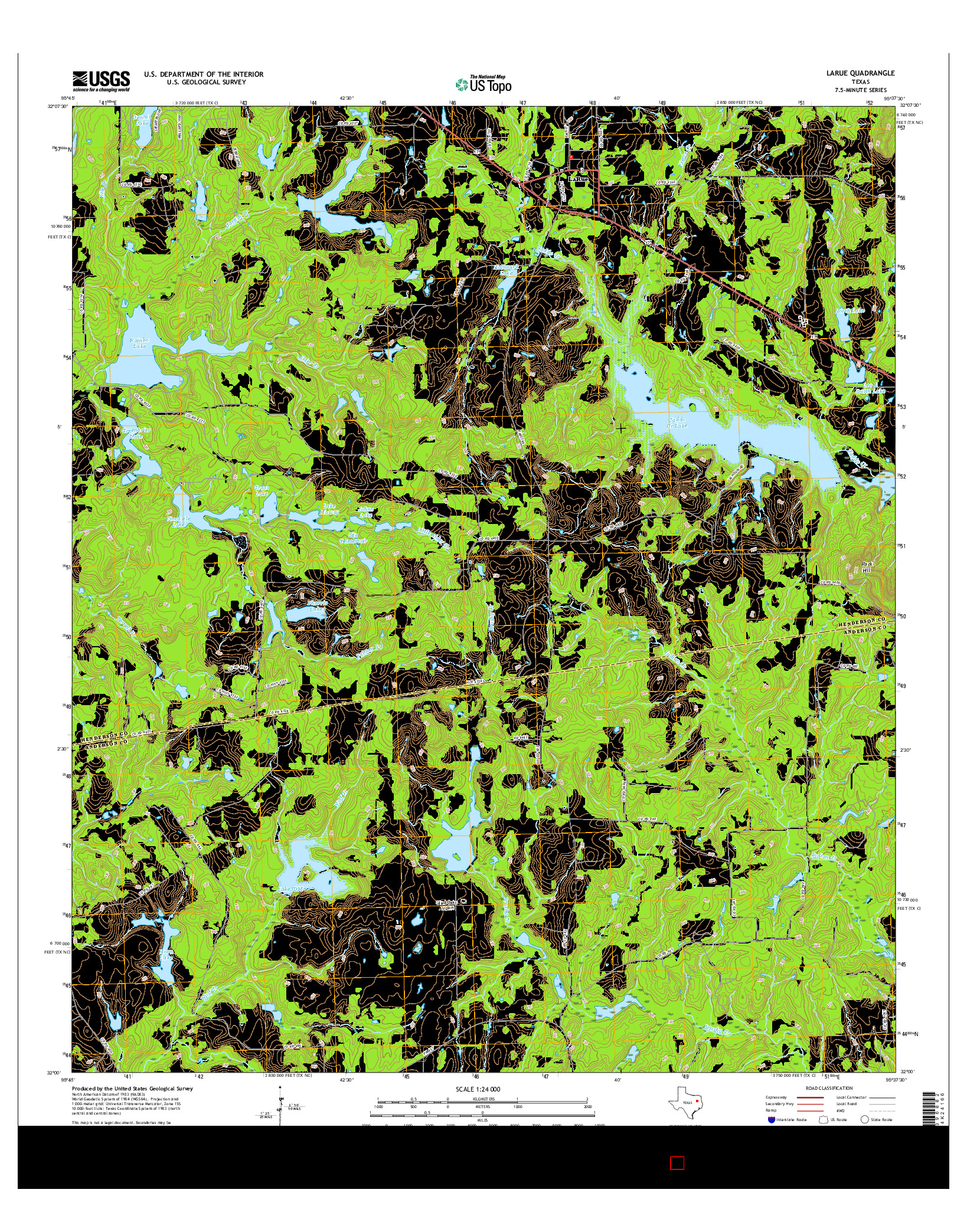 USGS US TOPO 7.5-MINUTE MAP FOR LARUE, TX 2016
